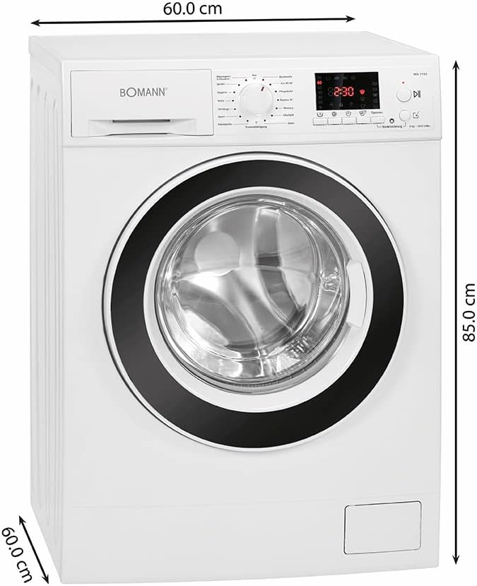 Bomann® Waschmaschine 10kg | max. 1400 U/min | 10 Jahre Motor-Garantie | effizienter, leiser & langlebiger Invertermotor | 15 Programme | Endzeitvorwahl | LED-Display | Washing Machine WA 7110 – Bild 9