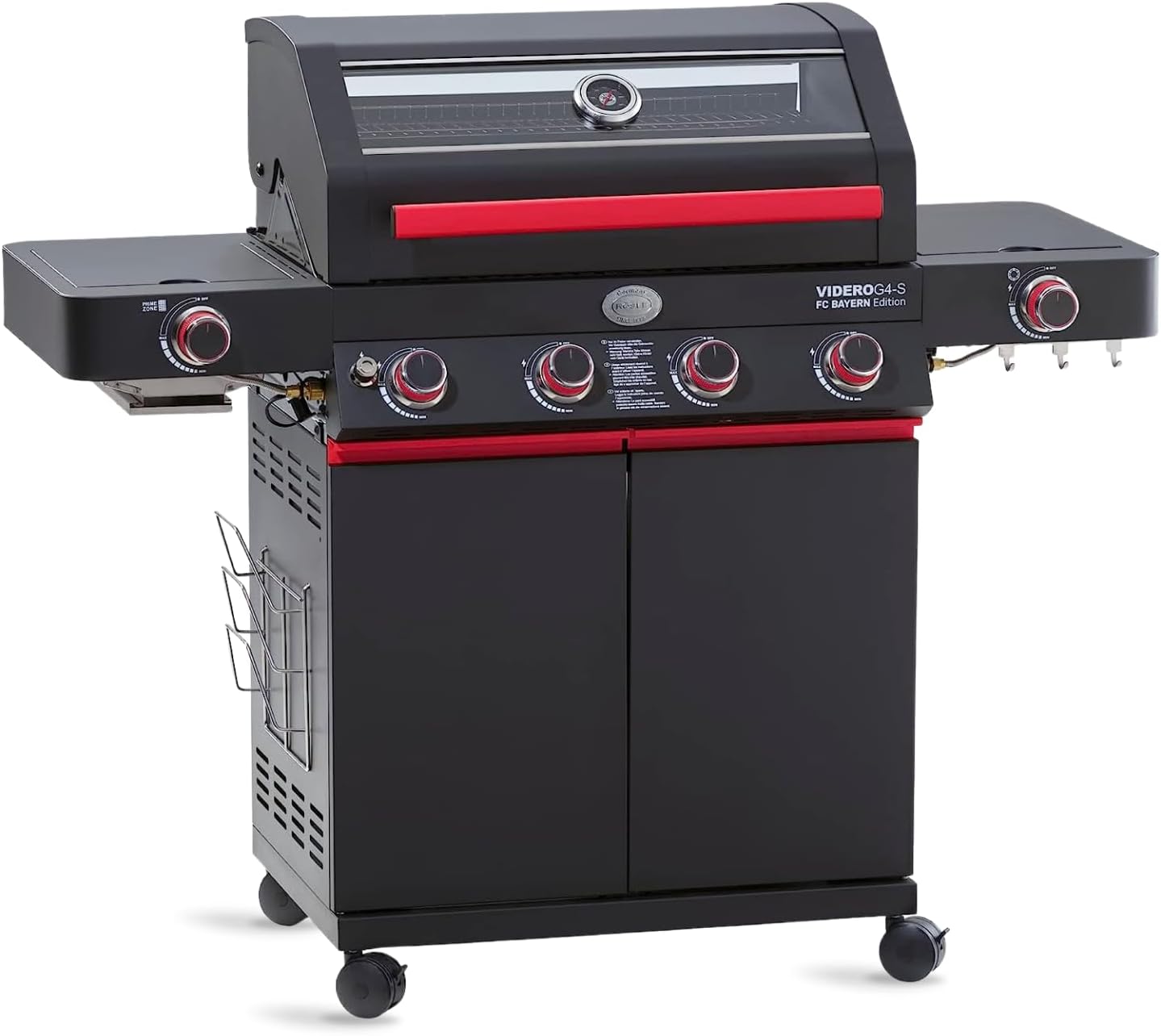 RÖSLE Elektrogrill BBQ-Portable Videro E2-P, tragbarer Tischgrill mit 2 Brennern, Warmhalterost und Deckel mit Glaseinsatz, pulverbeschichteter Stahl, schwarz/silbern – Bild 15