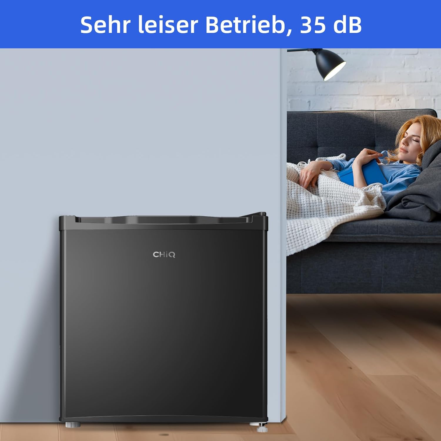 CHIQ Mini Bar Fridge 46 L, Mini Fridge, 49.6 x 47.4 x 44.7 cm (H x W x D), E Energy Consumption 80 kWh per Year, Very Quiet 39 dB – Bild 30