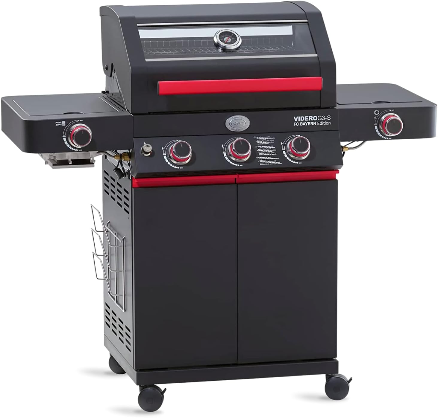 RÖSLE Elektrogrill BBQ-Portable Videro E2-P, tragbarer Tischgrill mit 2 Brennern, Warmhalterost und Deckel mit Glaseinsatz, pulverbeschichteter Stahl, schwarz/silbern – Bild 7