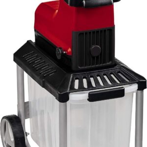 Einhell Elektro-Leisehäcksler GC-RS 60 CB (2800 W, max. 45 mm Aststärke, Schneidwalze, große Trichteröffnung, Drehrichtungsumschalter, transparente 60 L Fangbox, integrierter Sicherheitsschalter)