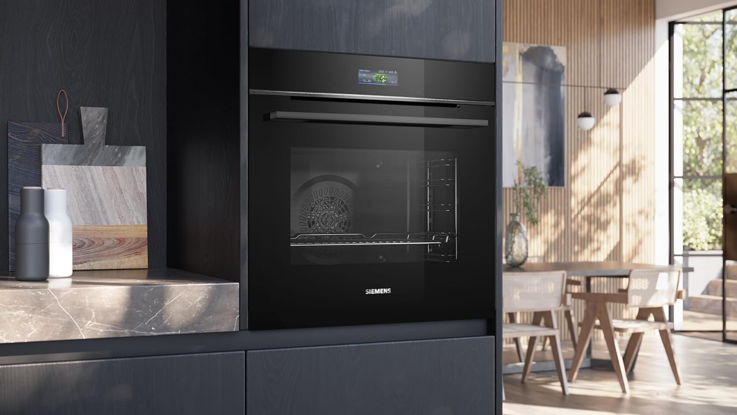 Siemens HB778G3B1,Q700 Smarter Einbau-Backofen, 60 x 60 cm, Made in Germany, Pyrolyse & Hydrolyse Selbstreinigung, Bratenthermometer, Air Fry, Backautomatik, Farbiger Touchscreen, 4D Heißluft, Schwarz – Bild 56