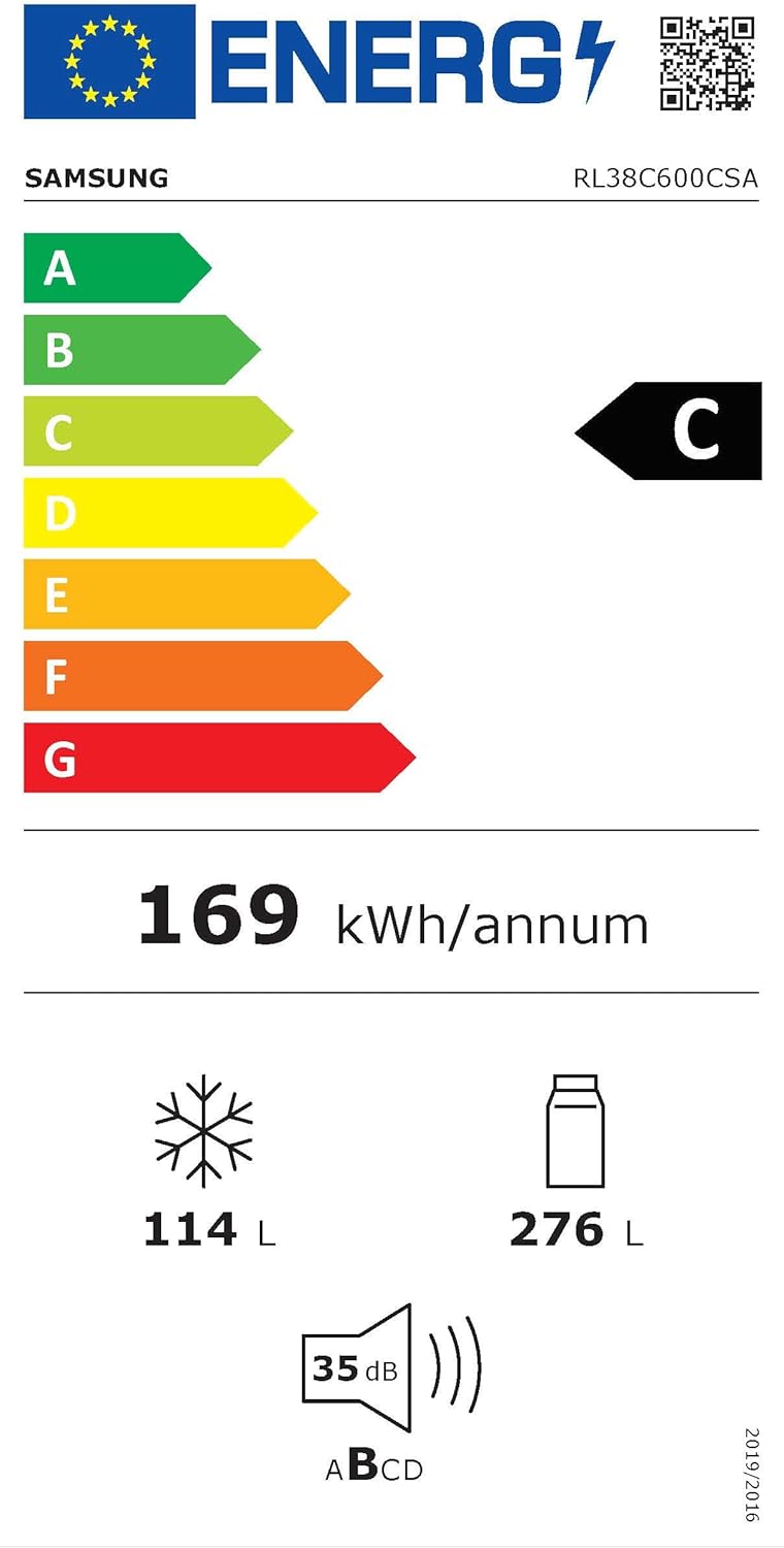 Kühl-Gefrier-Kombination, Kühlschrank mit Gefrierfach, 203 cm, 390 l Gesamtvolumen, 114 l Gefrierteil, AI Energy Mode, Edelstahl-Look, RL38C600CSA/EG – Bild 15