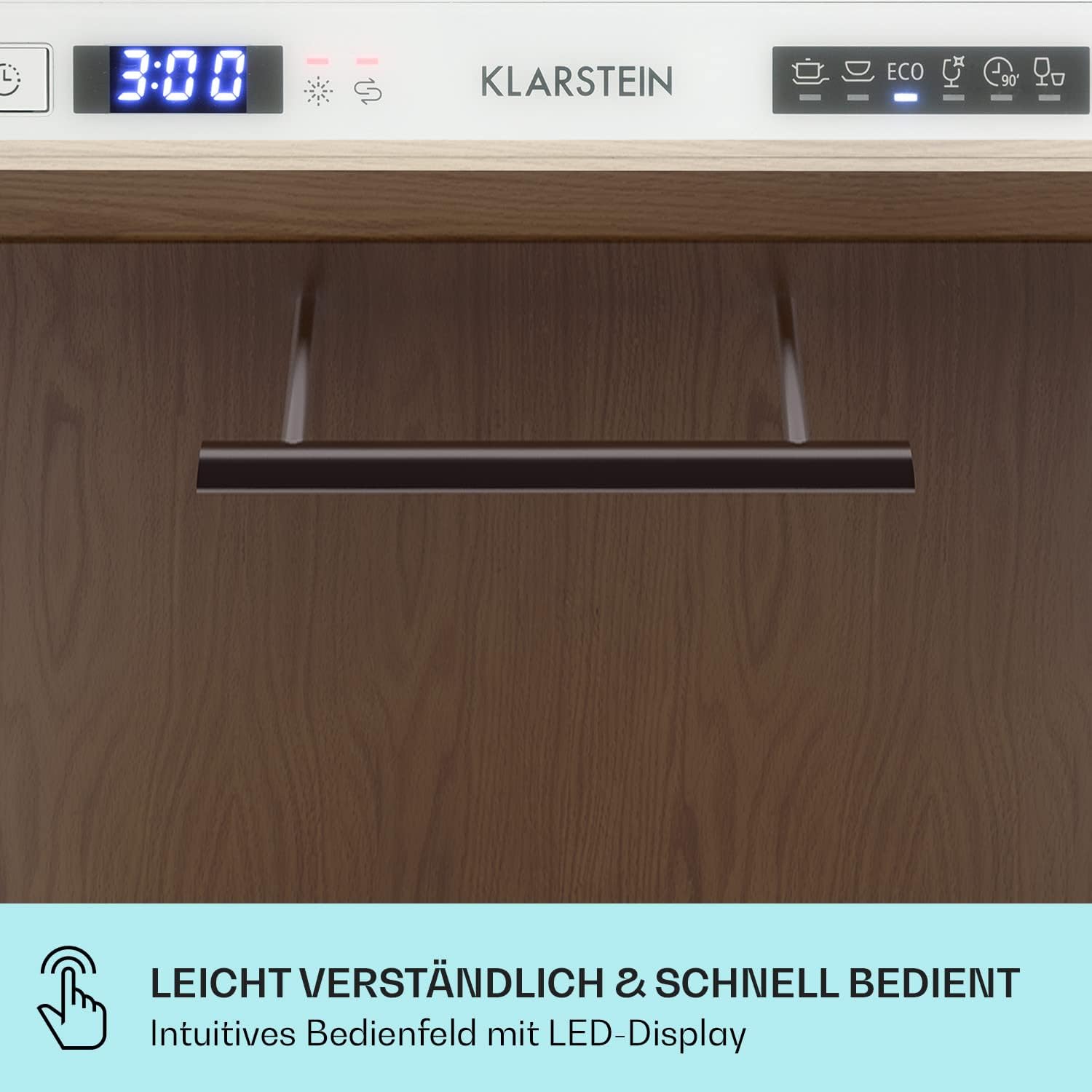 Klarstein ia 8 - Spülmaschine, Geschirrspüler, Freistehend, Teilintegriert, F, 55 cm breit, 8 Maßgedecke, 6 Programme, Aquastop, silber – Bild 43