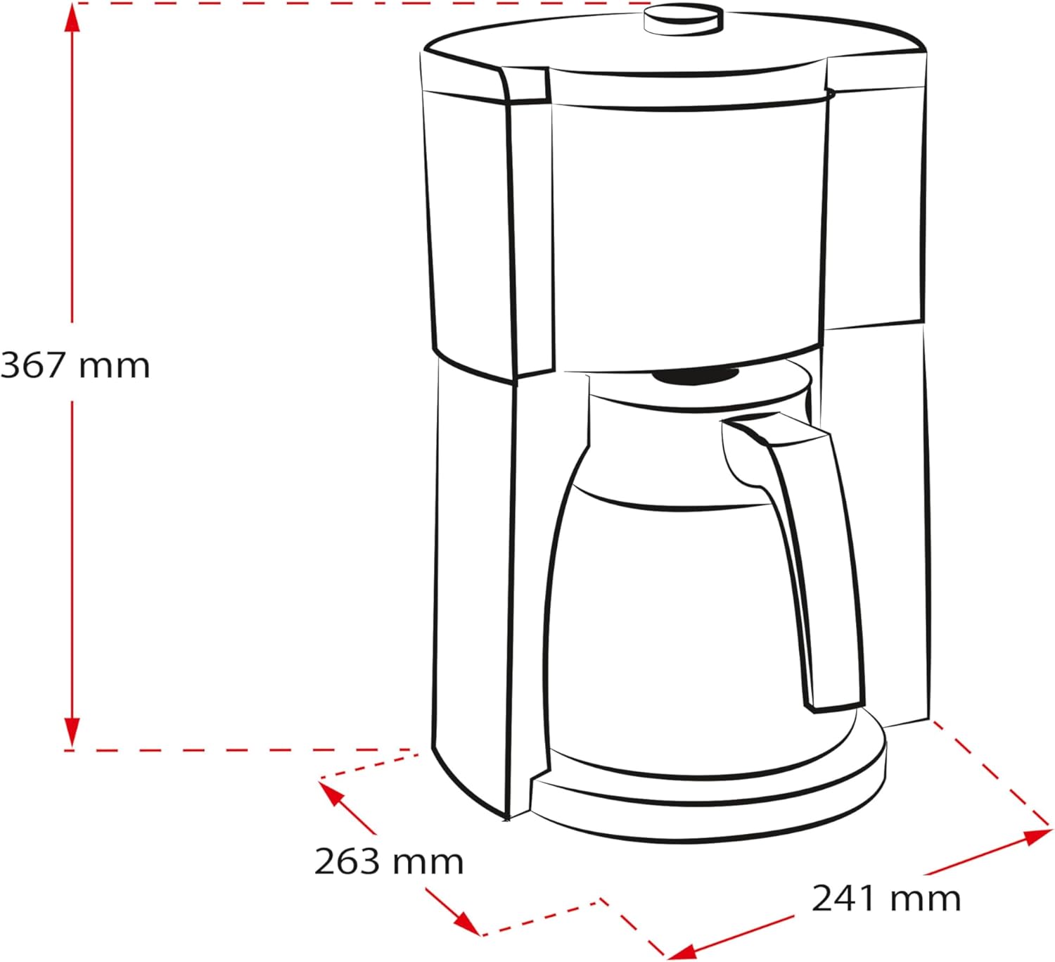 Melitta Look Timer - Filterkaffeemaschine - Thermokanne - Timer Funktion - Tropfstopp - 10 Tassen - Schwarz (1025-18) – Bild 11