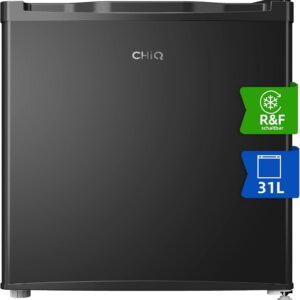 CHIQ Mini Bar Fridge 46 L, Mini Fridge, 49.6 x 47.4 x 44.7 cm (H x W x D), E Energy Consumption 80 kWh per Year, Very Quiet 39 dB