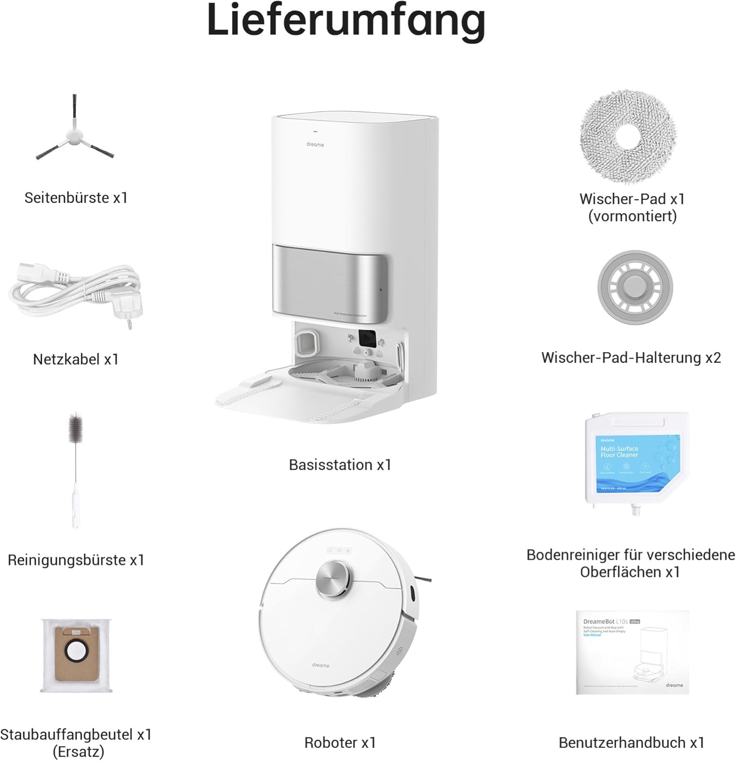 dreame L10s Pro Ultra Heat Roboter Staubsauger mit Automatische Moppreinigung mit heiem Wasser, Moppverlngerung, 7.000 Pa Saugkraft, Doppelte Mopp- und Bodenreinigung, Teppicherkennung – Bild 24