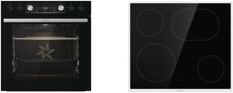 Gorenje Einbauherd-Set Heißluft Inox Set 4 mit Glaskeramik-Kochfeld / 77 Liter / ExtraSteam / GentleClose & Open / EcoClean / AirFry / PizzaMode / PerfectGrill / Teleskopauszüge / Inox-Look – Bild 2