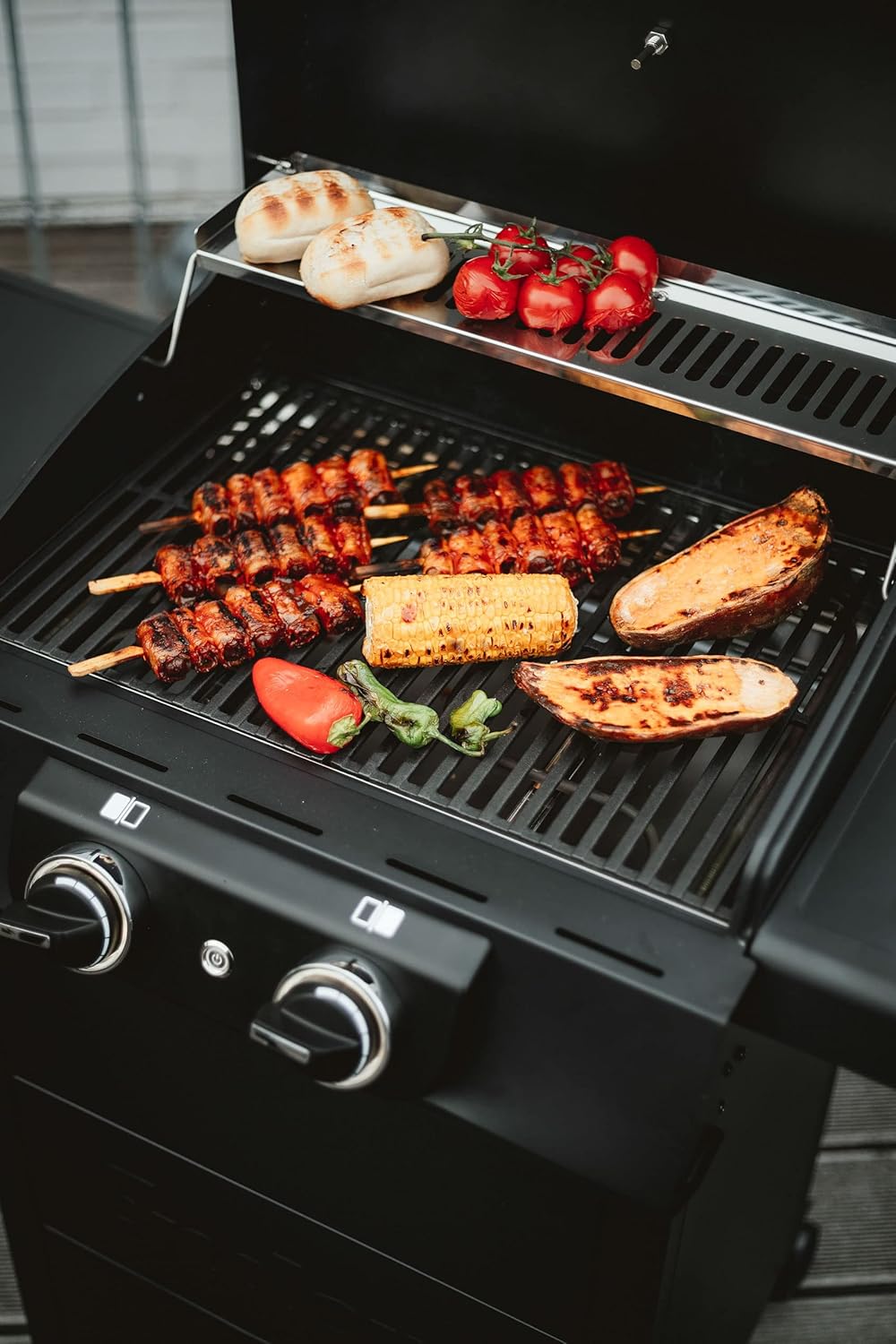 Enders® Elektrogrill eCRAVE 2, mit Gussrost, Grillwagen mit viel Stauraum, SIMPLE CLEAN™ Reinigungssystem, 2 leistungsstarke Heizelemente, formstabile Garhaube mit integriertem Thermometer #97116 – Bild 3
