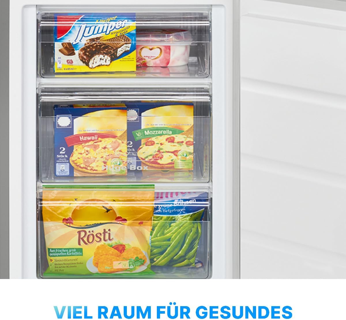 Bomann® Gefrierschrank 87L | Gefrierschrank klein mit Temperaturbereich ≤ -18°C | 3 Schubladen | Tiefkühlschrank mit wechselbarem Türanschlag | Freezer Tiefkühlschrank klein GS 7253 weiß – Bild 18