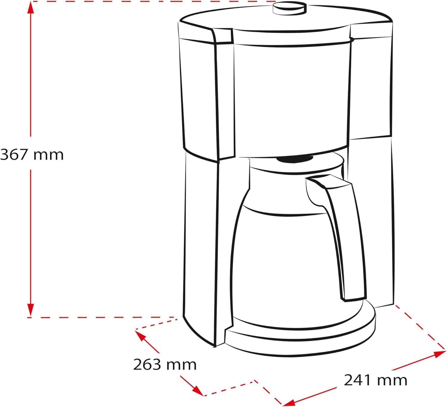 Melitta Look Timer - Filterkaffeemaschine - Thermokanne - Timer Funktion - Tropfstopp - 10 Tassen - Schwarz (1025-18) – Bild 9
