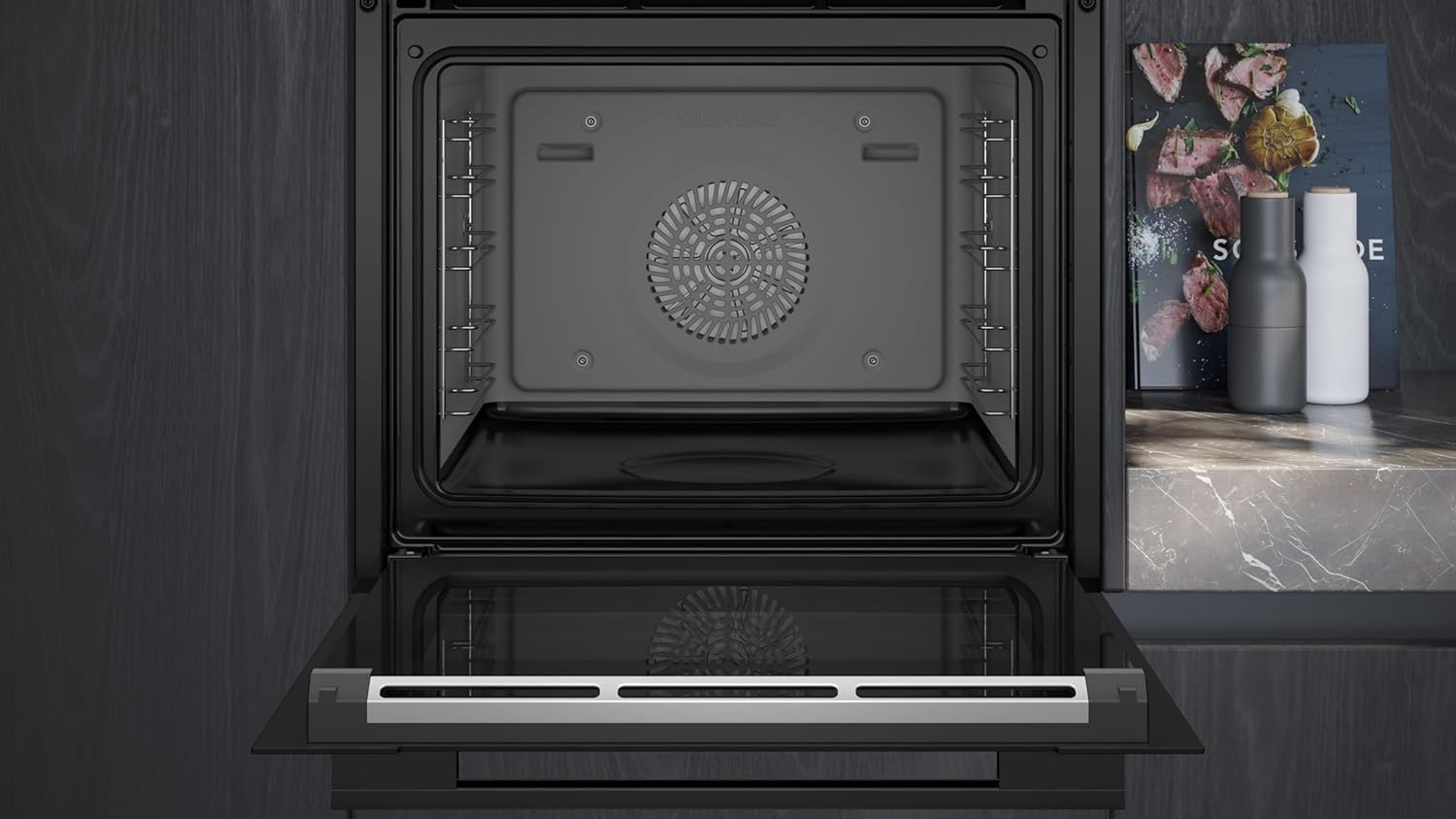 Siemens HB778G3B1,Q700 Smarter Einbau-Backofen, 60 x 60 cm, Made in Germany, Pyrolyse & Hydrolyse Selbstreinigung, Bratenthermometer, Air Fry, Backautomatik, Farbiger Touchscreen, 4D Heißluft, Schwarz – Bild 6