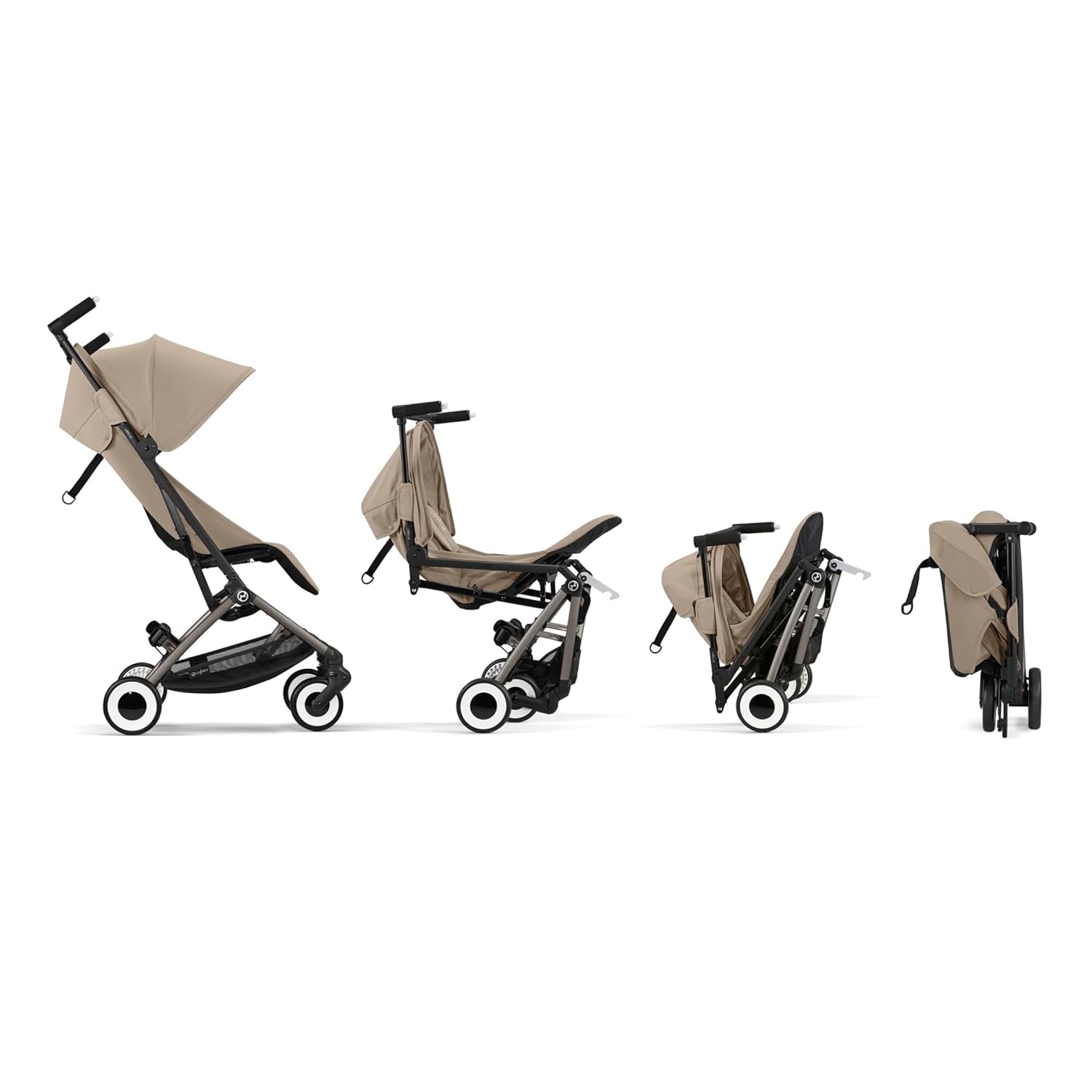 CYBEX Gold Kinderwagen Libelle mit One-Pull Harness, Von ca. 6 Monaten bis ca. 4 Jahre (max. 22 kg), Ultraleicht (nur 6 kg), Almond Beige (Beige mit taupefarbenem Rahmen) – Bild 16