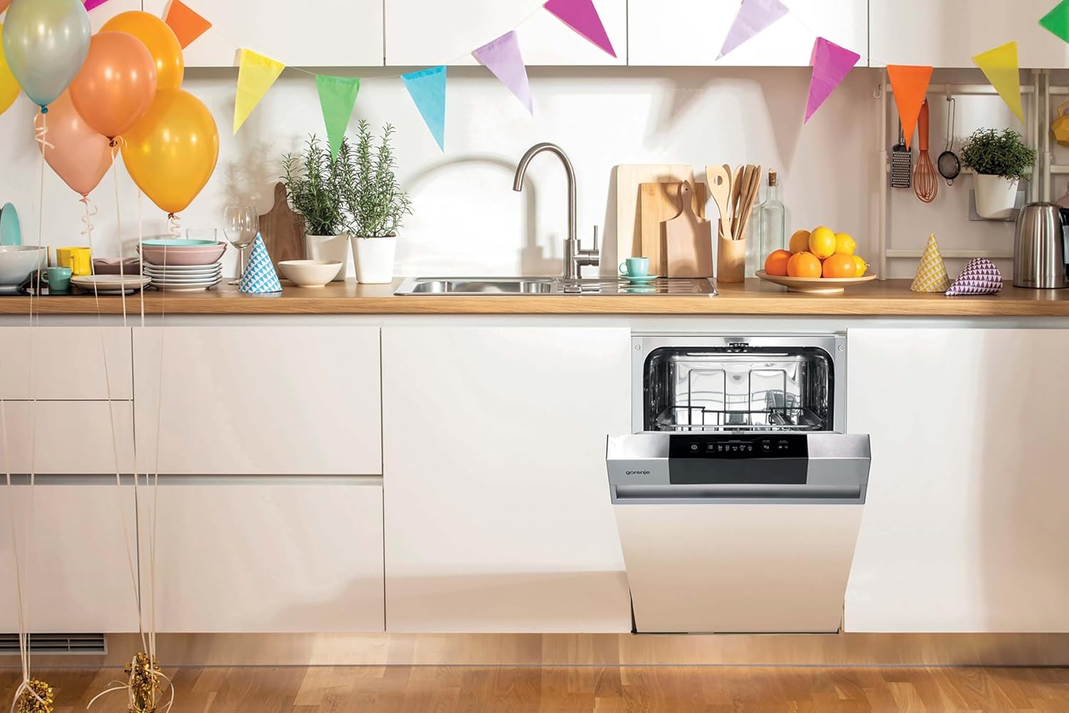 Gorenje GI 520 E15X Teilintegrierbarer Geschirrspüler / 45cm / 9 Maßgedecke / 5 Programme / 1h Reinigungsprogramm / höhenverstellbarer Oberkorb / vollständiger Überlaufschutz, Eingebaut, Edelstahl – Bild 37