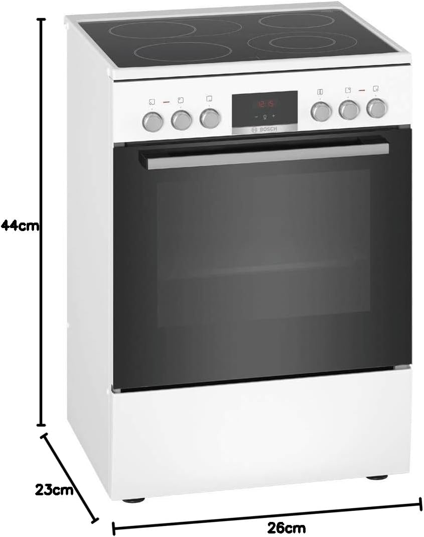 Bosch HKR39C250 Serie 4 Elektro-Standherd, 60 cm breit, EcoClean Direct Reinigungshilfe, 3D Heißluft Backen auf 3 Ebenen, LED-Display-Steuerung, erweiterbare Kochzone für großes Kochgeschirr – Bild 13