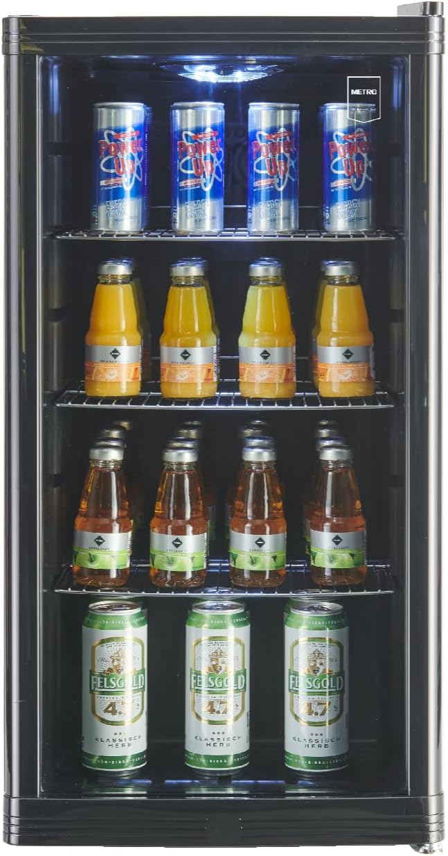 METRO Professional Mini-Kühlschrank GPC1088, 88 L, 1.052 kWh/24h, 3 Edelstahl-Drahtböden, schwarz – Bild 20