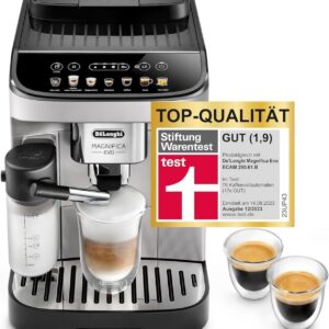 De'Longhi Magnifica Evo ECAM 292.81.B Kaffeevollautomat mit LatteCrema Milchsystem, 7 Direktwahltasten für Cappuccino, Espresso und weitere Kaffeespezialitäten, 2-Tassen-Funktion, Schwarz