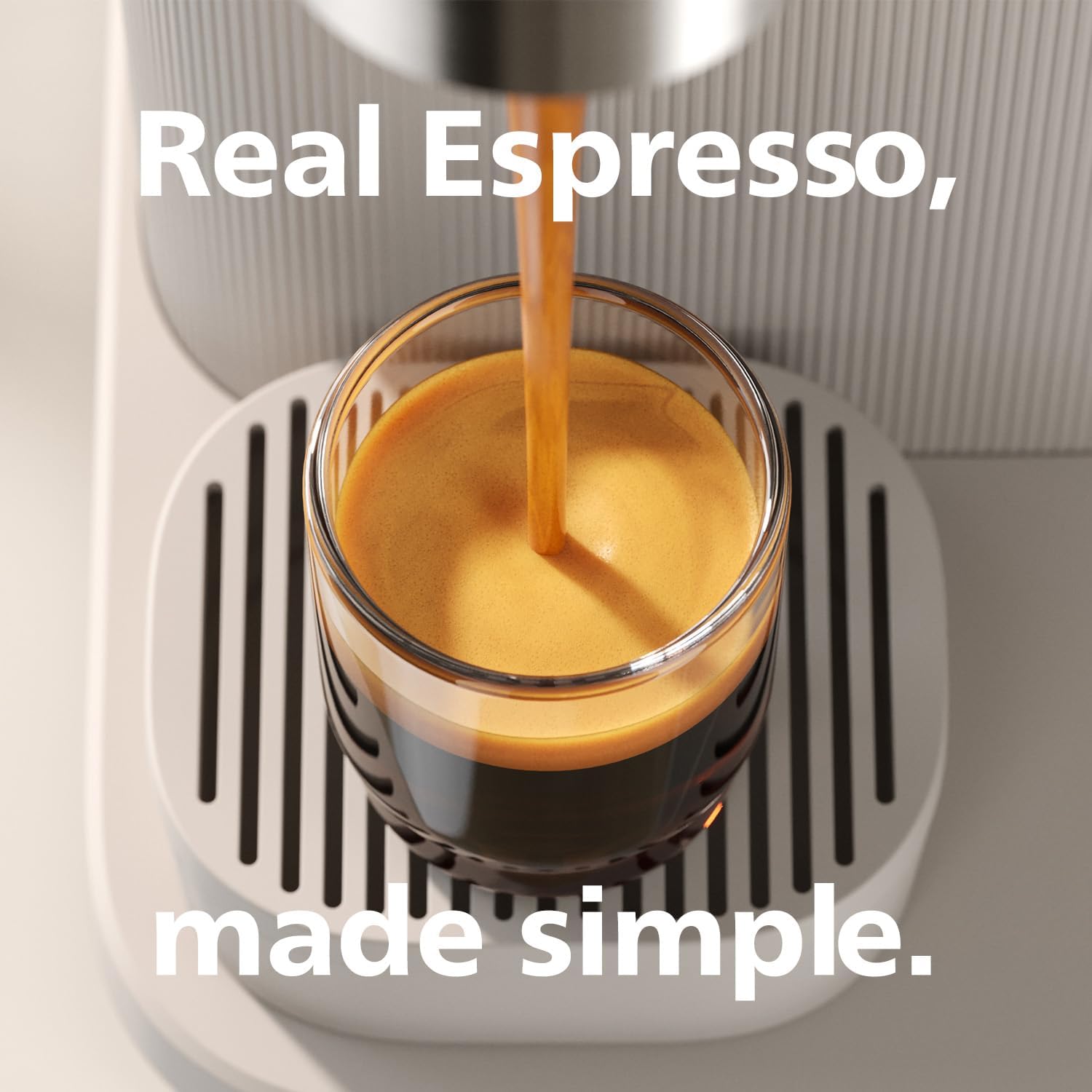 Philips Baristina Espressomaschine - Real Espresso- made simple. Kompakte Kaffeemaschine- Naturweiß mit weißem Siebträger- 16-bar-Pumpendruck- automatisches Mahlwerk- Cafe Crema (BAR300/00) – Bild 21