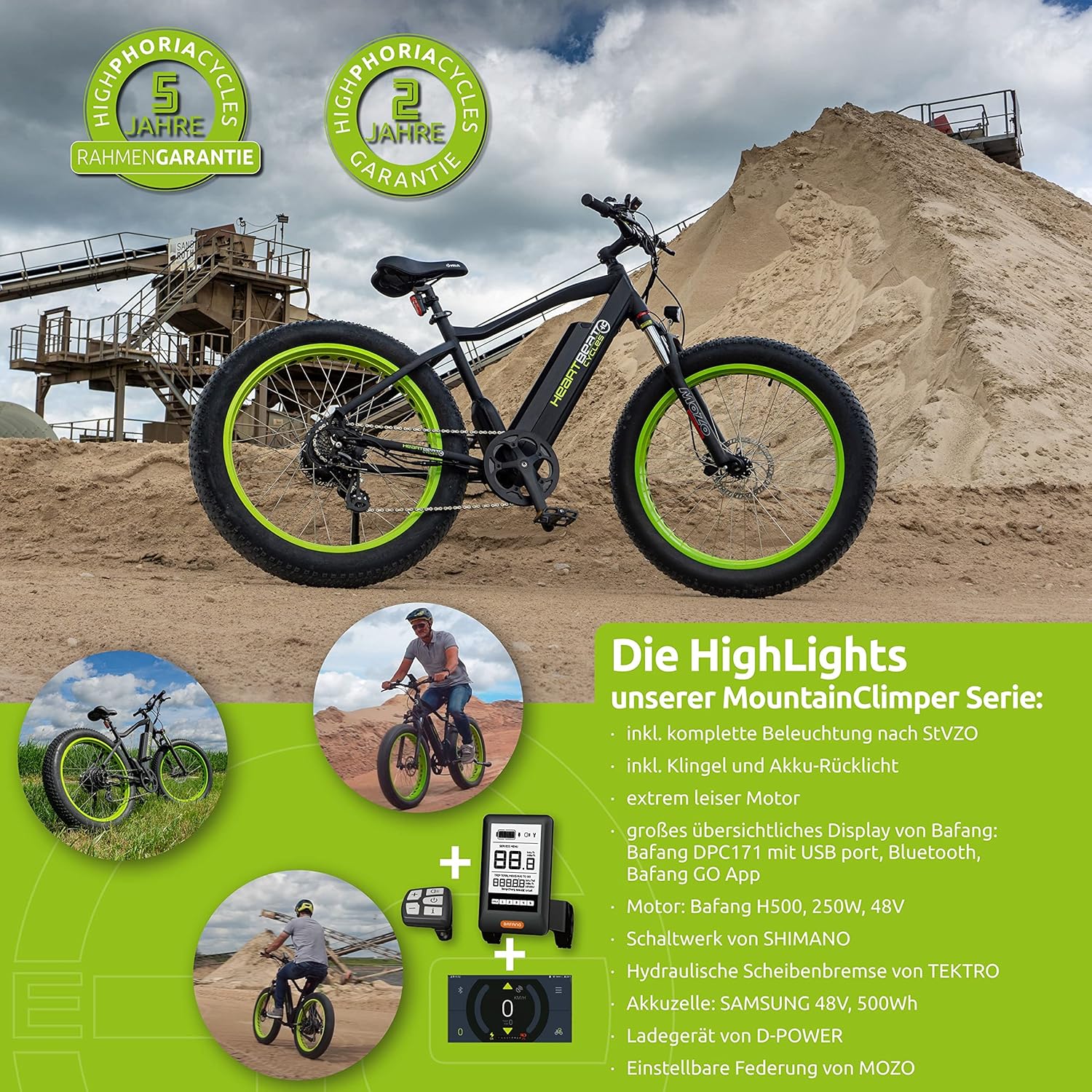 Highphoria Elektrofahrrad Erwachsene, 250W 25 km/h E-Bike mit Batterie, Starker Motor, Kettenschaltung, E-Mountainbike mit Hydraulische Federgabel Pedelec für Damen & Herren – Bild 26