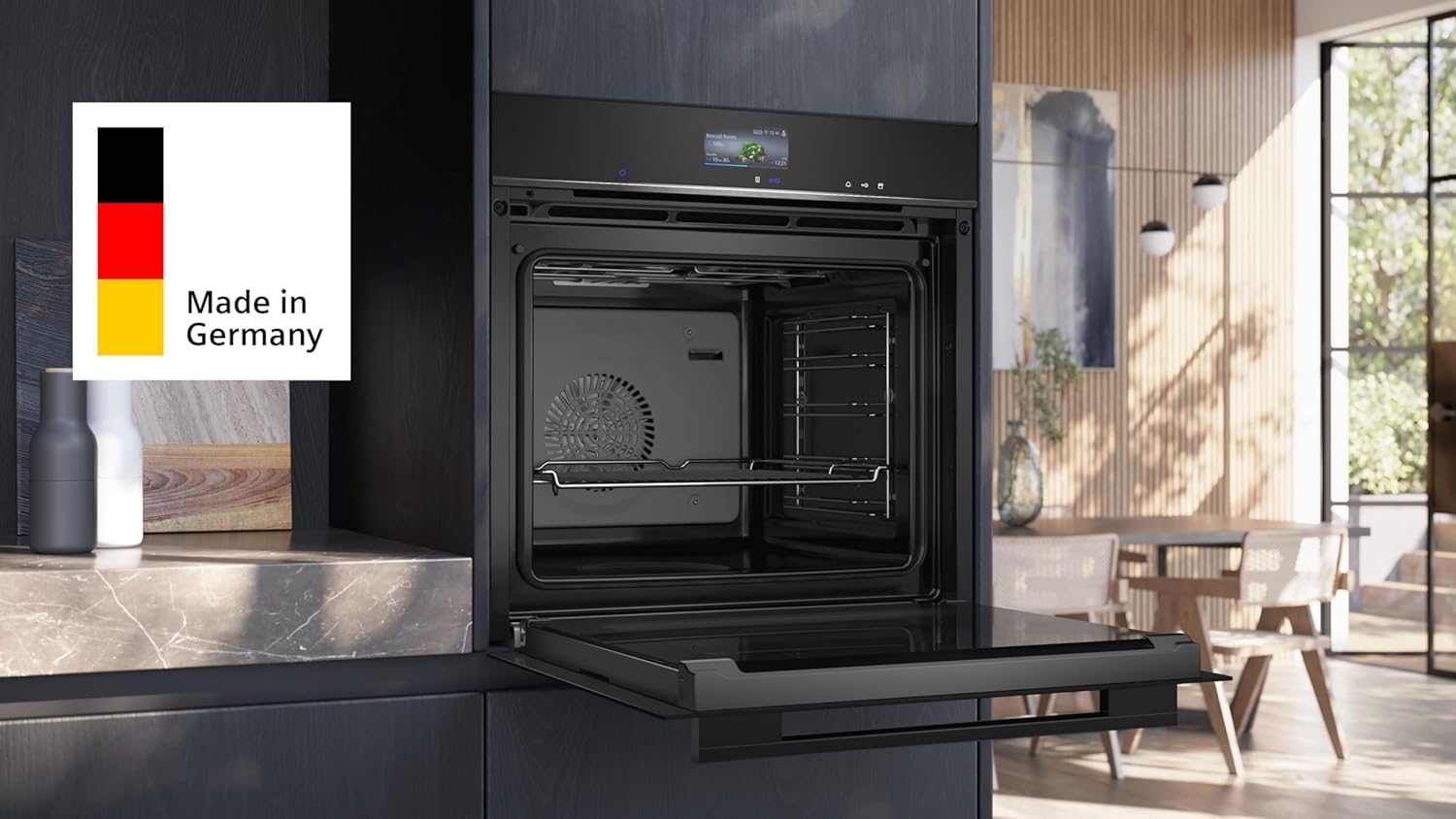 Siemens HB778G3B1,Q700 Smarter Einbau-Backofen, 60 x 60 cm, Made in Germany, Pyrolyse & Hydrolyse Selbstreinigung, Bratenthermometer, Air Fry, Backautomatik, Farbiger Touchscreen, 4D Heißluft, Schwarz – Bild 57