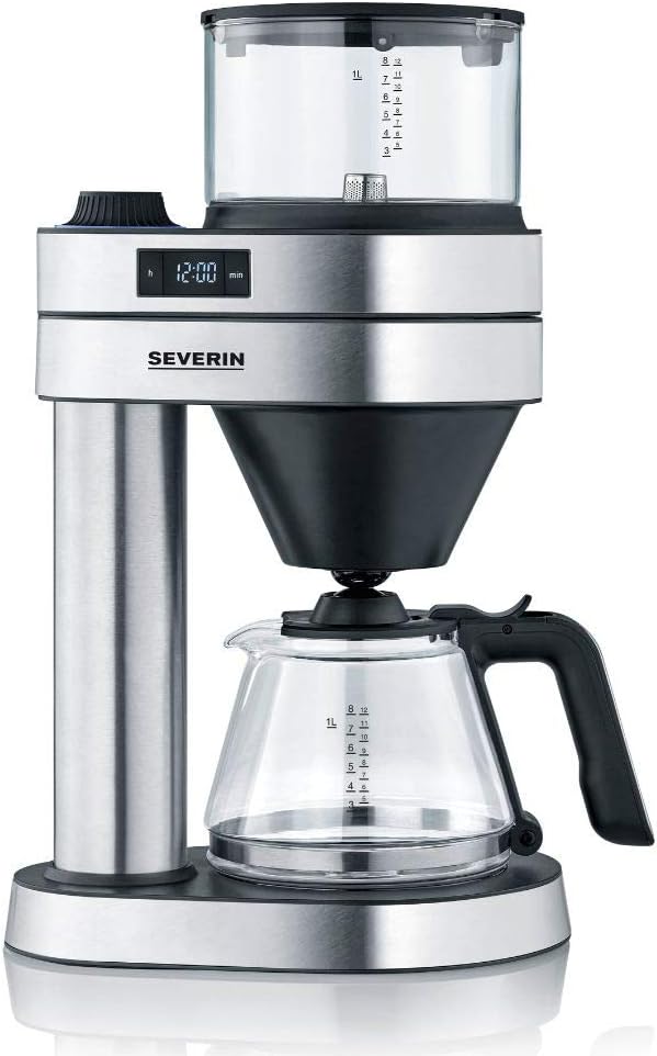 SEVERIN Filterkaffeemaschine Caprice, wie von Hand aufgebrüht mit dem Kaffeebereiter für bis zu 8 Tassen, Kaffeemaschine mit Timer, Edelstahl-gebürstet/schwarz-matt, KA 5760 – Bild 7