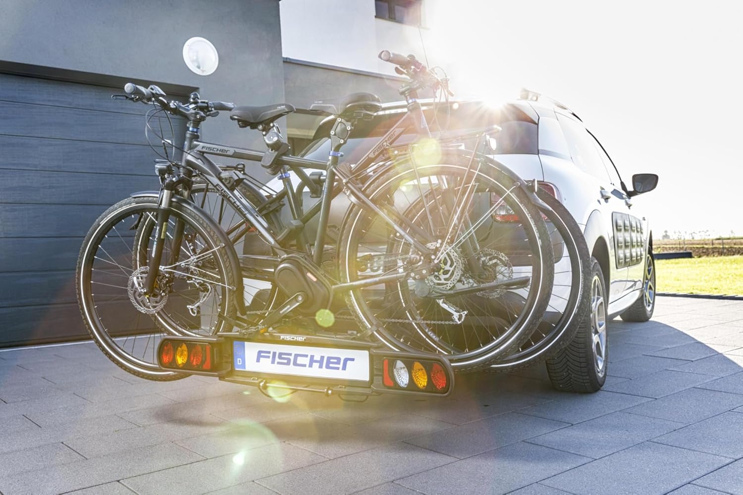 Fischer Kupplungs-Fahrradträger ProlineEvo 2, für 2 Fahrräder bis 60kg Nutzlast, E-Bike geeignet, vormontiert, abschließbar, faltbar – Bild 7
