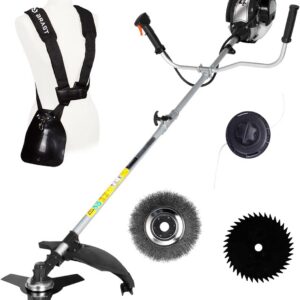 BRAST® Motorsense Benzin 3.0 PS 2 in 1 Gerät Freischneider Rasentrimmer Rasenmäher 52cm³