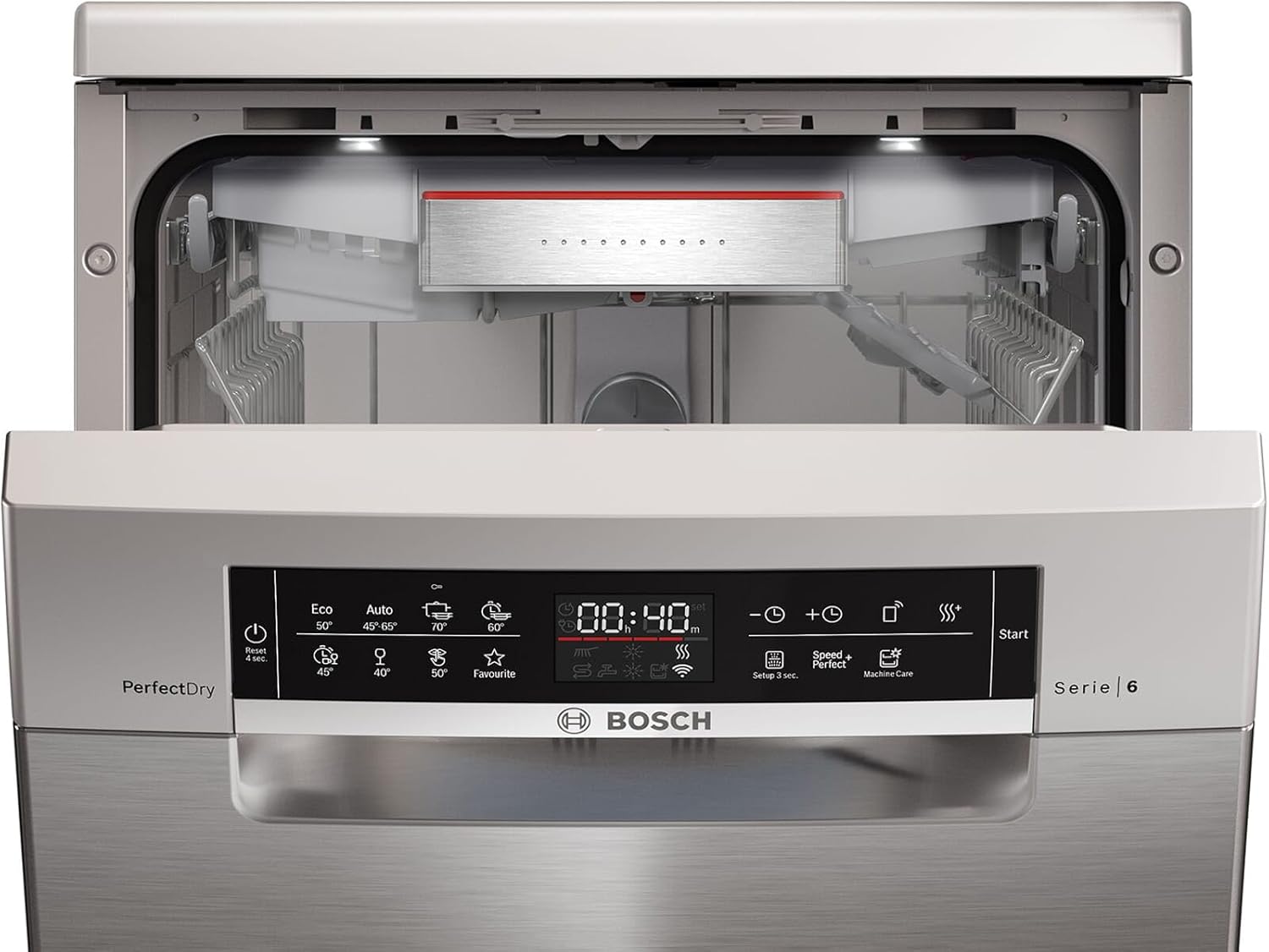 Bosch SPV2IKX10E Serie 2 Smarter Geschirrspüler vollintegriert, 45 cm breit, Besteckkorb, Extra Trocknen auf Knopfdruck, InfoLight roter Lichtpunkt am Boden, AquaStop Schutz gegen Wasserschäden, Weiß – Bild 49