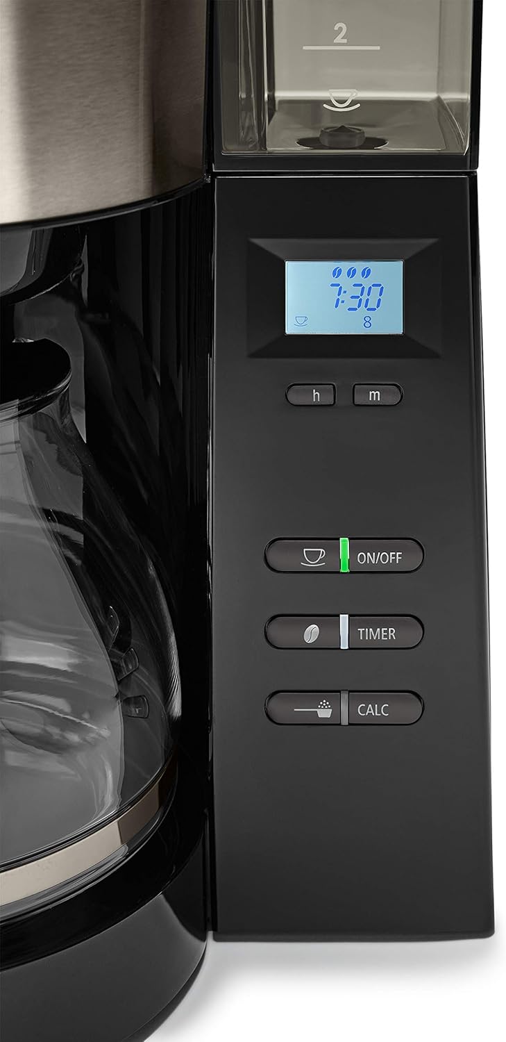 Melitta AromaFresh - Filterkaffeemaschine - mit Glaskanne - integriertes Mahlwerk - Timer Funktion - 10 Tassen - Pure Black – Bild 42