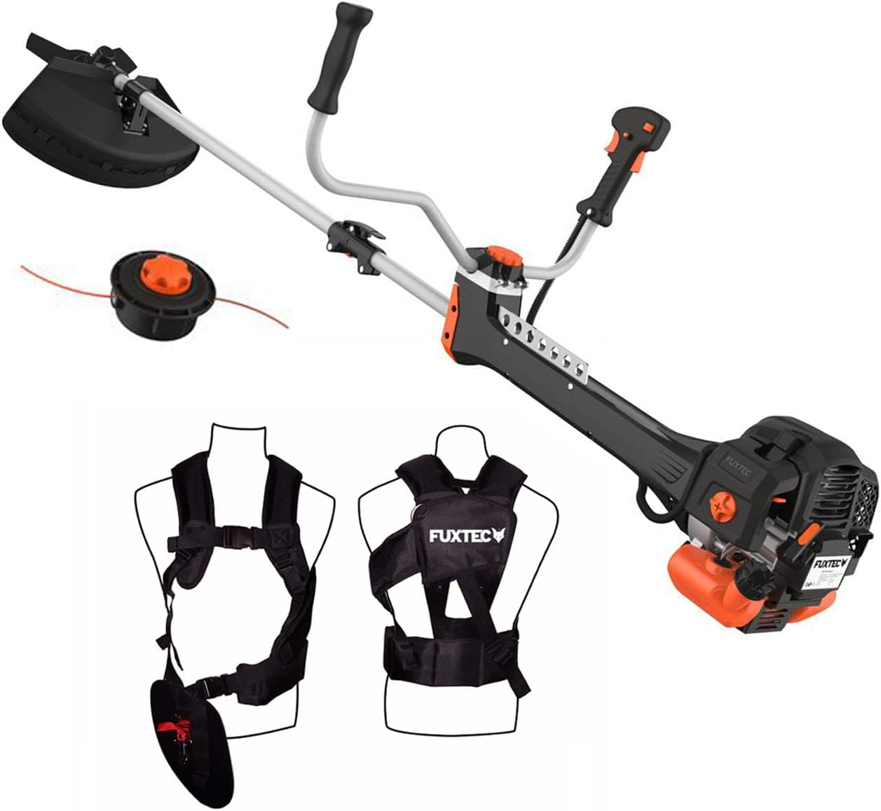 FUXTEC Profi Benzin Motorsense FX-PS162 – Profisense mit 62ccm, Faden und Komfort-Tragegurt – Rasentrimmer mit Antivibrationssystem – 2-Takt Freischneider Fadenspule – Bild 11