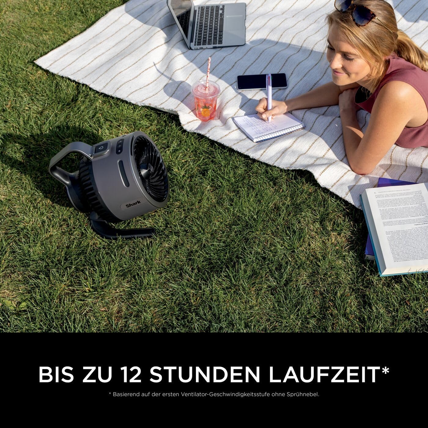 Shark FlexBreeze Ventilator Leise, Hybrid Ventilator Kabelgebunden & Kabellos, Tragbar, für Innen- und Außenbereich, UV- & Wasserbeständig, Ultraleistungsstark, Ultraleise, Weiß FA220EU – Bild 21
