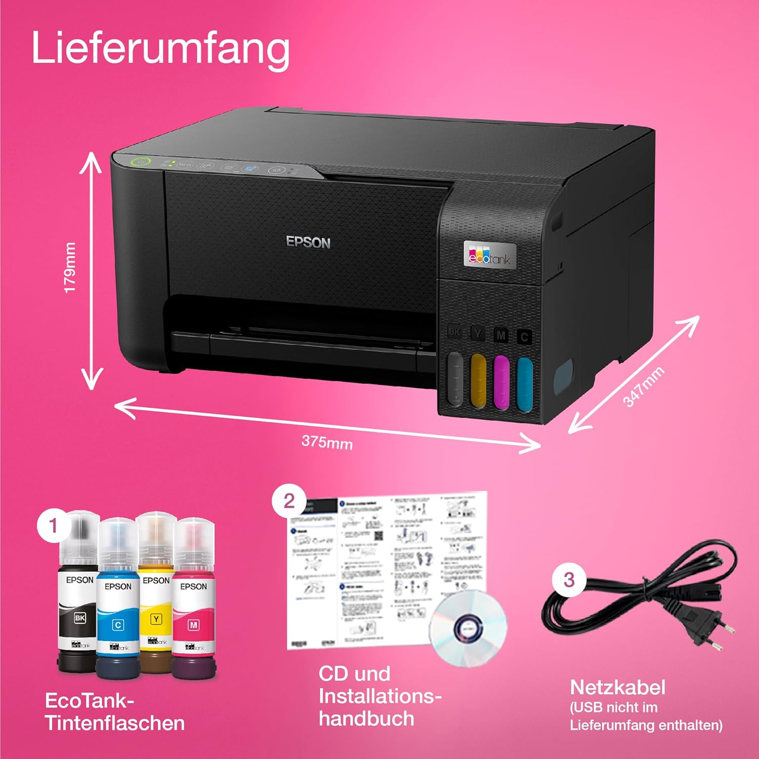Epson EcoTank ET-2870 A4-Multifunktions-Wi-Fi-Tintentankdrucker, mit einem im Lieferumfang enthaltenen Vorrat an Tinten bis zu 3 Jahren – Bild 20