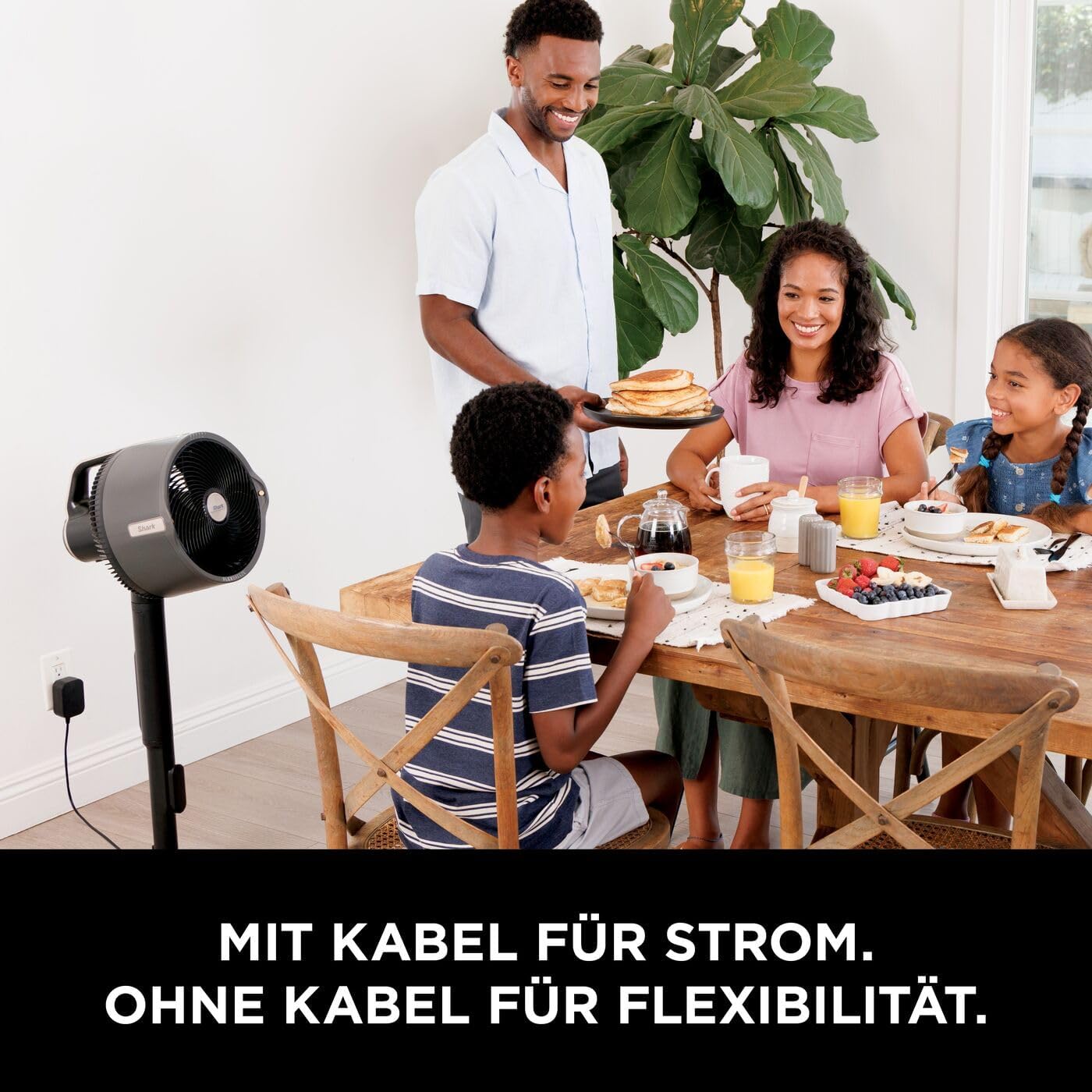 Shark FlexBreeze Ventilator Leise, Hybrid Ventilator Kabelgebunden & Kabellos, Tragbar, für Innen- und Außenbereich, UV- & Wasserbeständig, Ultraleistungsstark, Ultraleise, Weiß FA220EU – Bild 30
