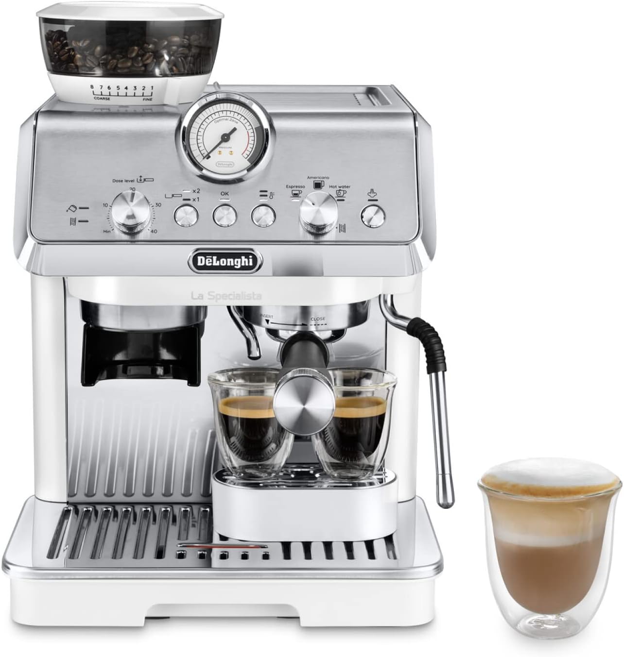 De'Longhi La Specialista Arte EC9155.MB Siebtrgermaschine, Espressomaschine mit Mahlwerk, 8 Mahlgrade, 15 Bar, 3 Temperaturen, Milchschaumdüse, 1300 W, 1,5 l Tank, Edelstahl/Schwarz inkl. Barista-Kit – Bild 2