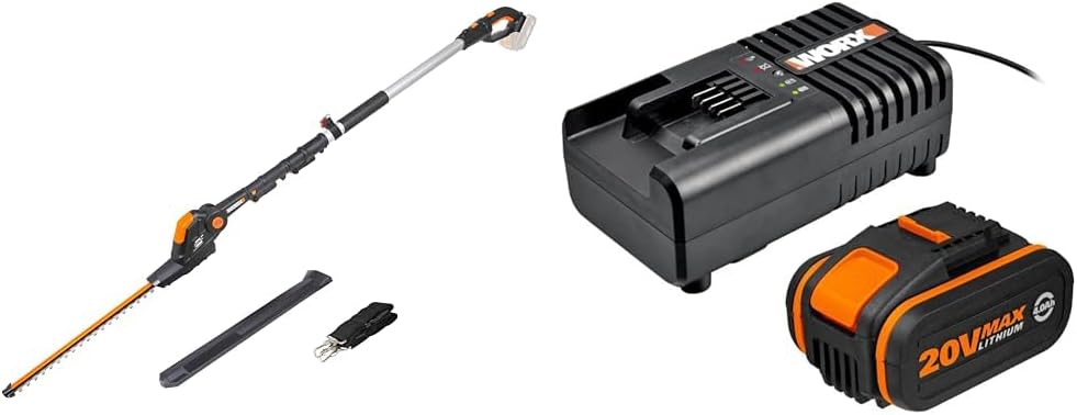 WORX WG252E.9 Akku Teleskop Heckenschere - 45cm Schnittbreite - 10-Fach Verstellbarer Teleskopstiel bis 3,20 Meter Hhe - PowerShare kompatibel - Ohne Akku & Ladegert – Bild 9