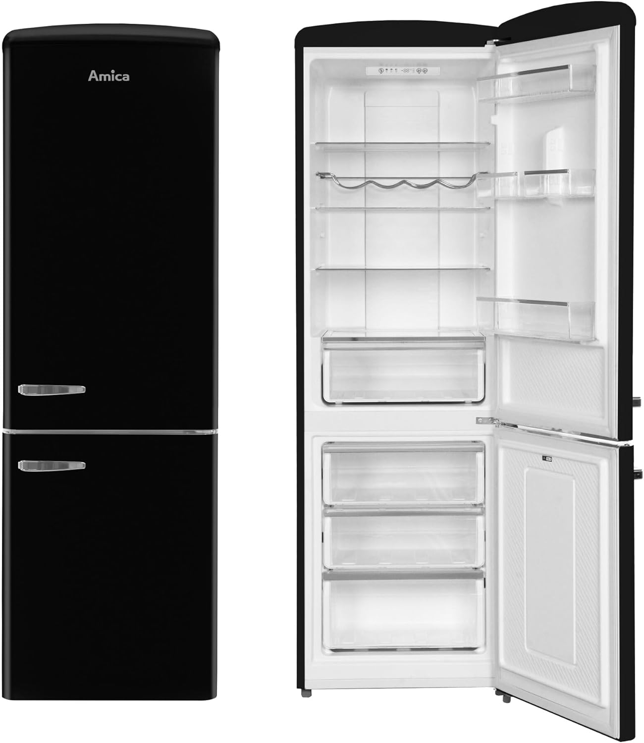 Amica KGCR 387 100 B Retro Kühl-/Gefrierkombination / Coffee Cream (Beige) / 181cm (H) x 55cm (B) x 62cm (T) / Retro-Design / Kühlschrank mit Gefrierfach – Bild 43