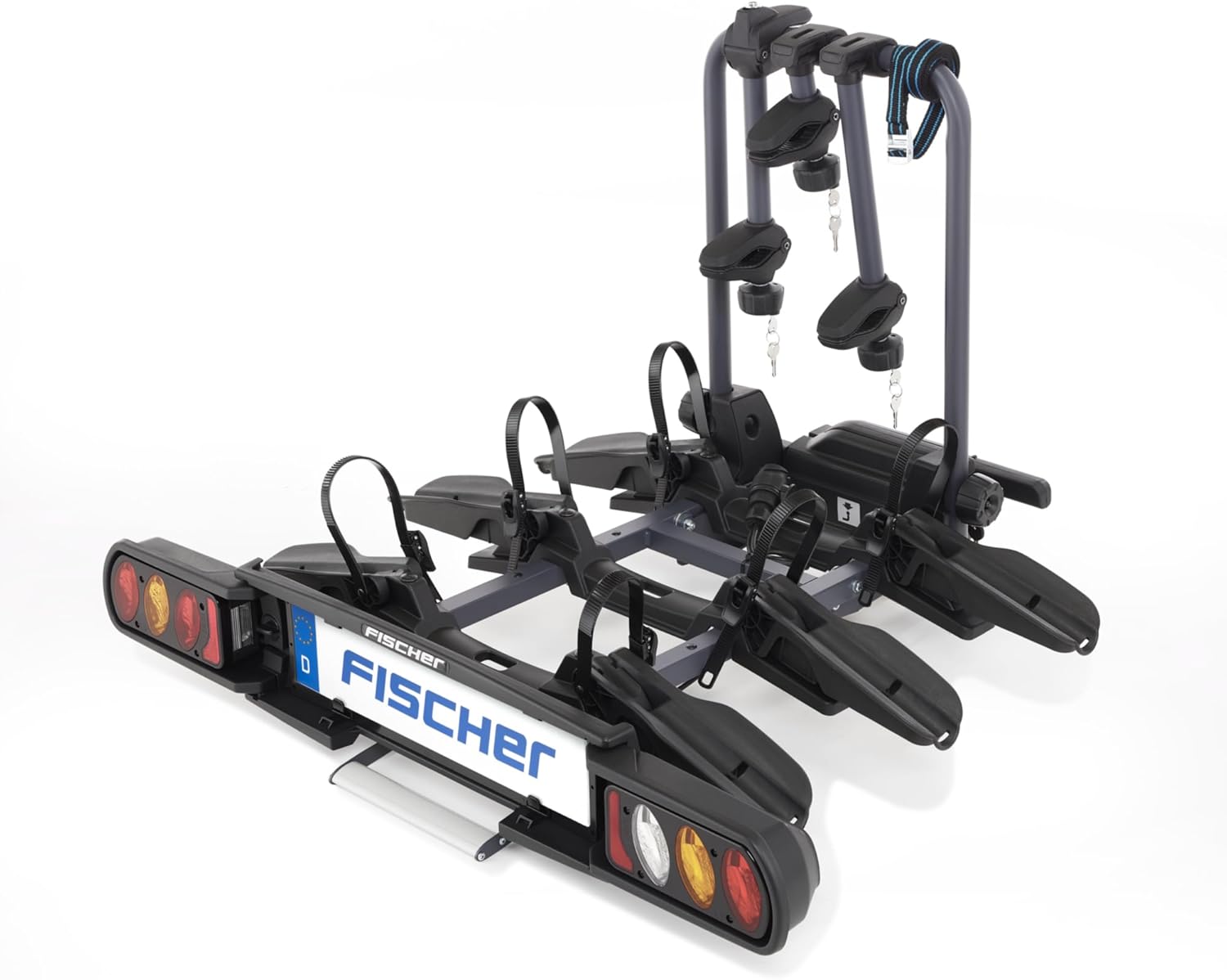 Fischer Kupplungs-Fahrradträger ProlineEvo 2, für 2 Fahrräder bis 60kg Nutzlast, E-Bike geeignet, vormontiert, abschließbar, faltbar – Bild 3