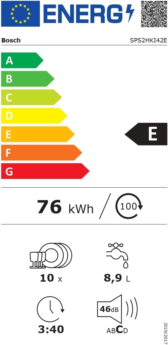 Bosch SPV2IKX10E Serie 2 Smarter Geschirrspüler vollintegriert, 45 cm breit, Besteckkorb, Extra Trocknen auf Knopfdruck, InfoLight roter Lichtpunkt am Boden, AquaStop Schutz gegen Wasserschäden, Weiß – Bild 22