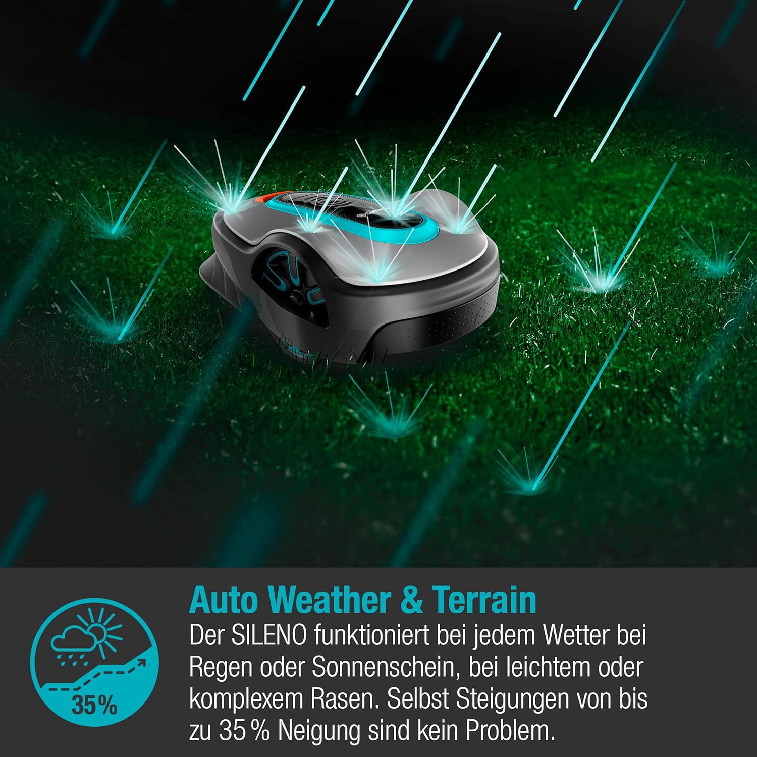 Gardena Mhroboter SILENO minimo 500 m: intelligenter Rasenmher mit optimaler Konnektivitt, mit Gardena Bluetooth App programmierbar, DE-Version (15202-20) – Bild 21