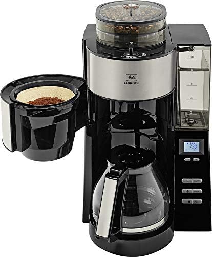 Melitta AromaFresh - Filterkaffeemaschine - mit Glaskanne - integriertes Mahlwerk - Timer Funktion - 10 Tassen - Pure Black – Bild 45