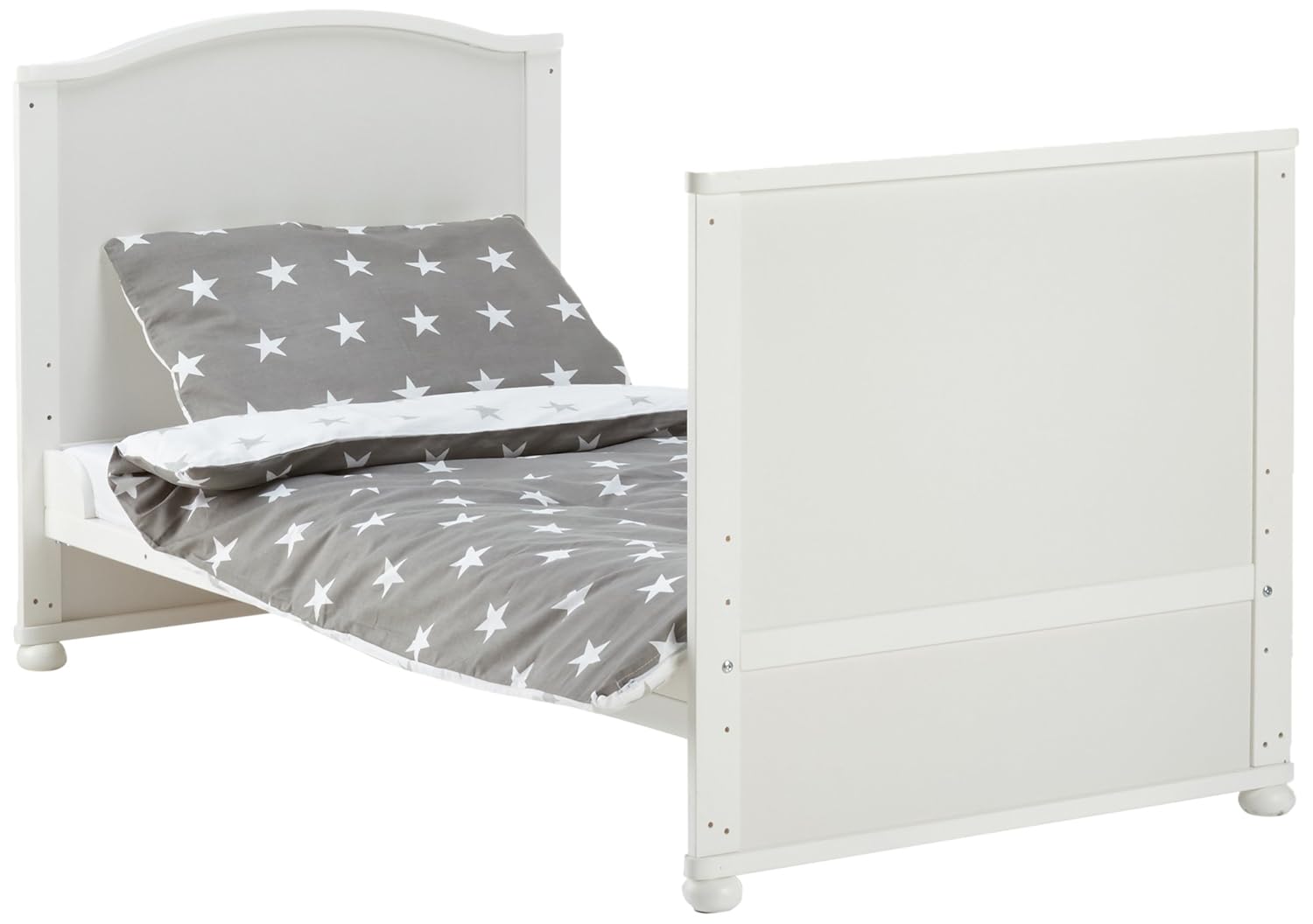 roba Babybett Set Adam & Eule - 70 x 140 cm - Mitwachsendes Kinderbett mit Bettwäsche, Himmel, Matratze - Höhenverstellbar - zu Juniorbett umbaubar - Holz weiß – Bild 16