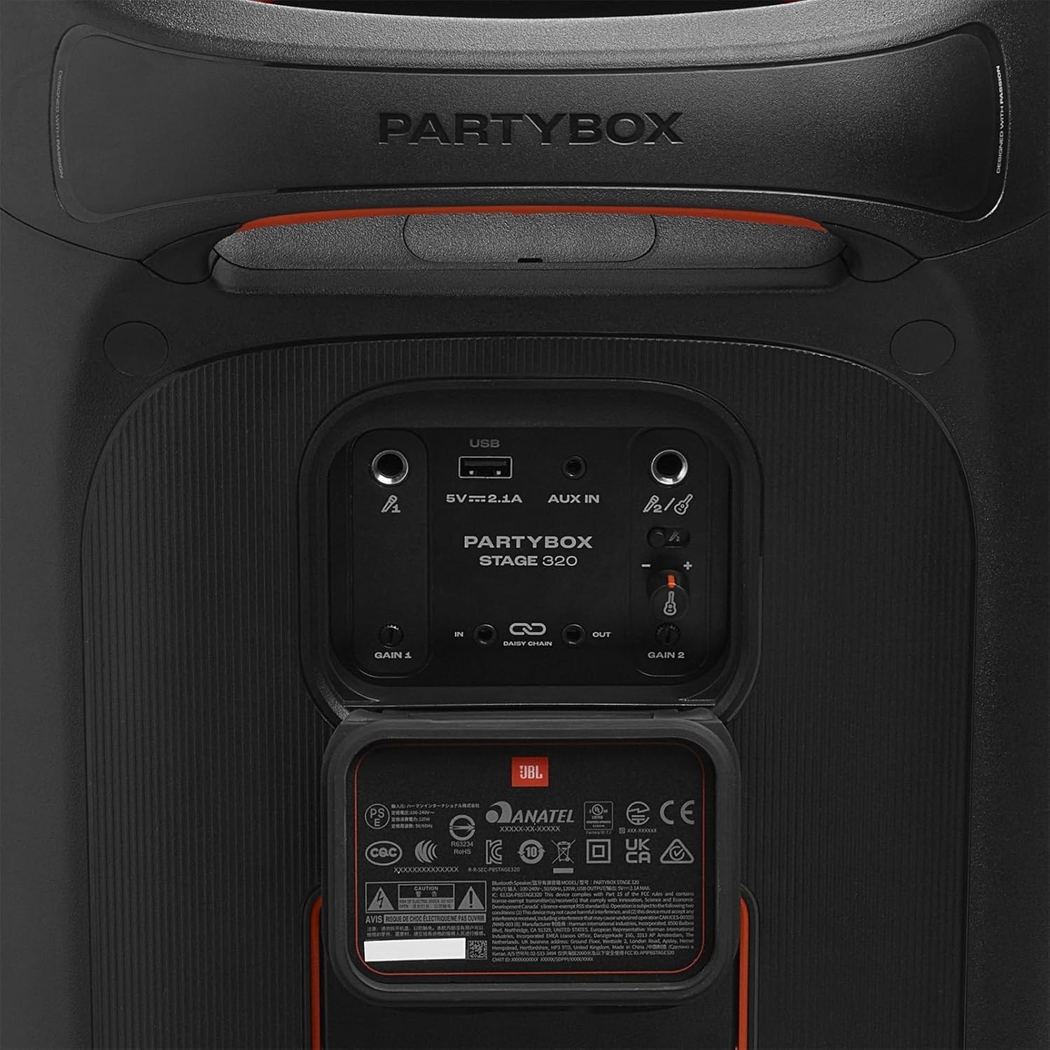 JBL Partybox Stage 120 in Schwarz – Tragbare Bluetooth-Lautsprecher-Box mit JBL Pro Sound, Lichtshow, KI-Sound-Boost und Teleskopgriff – 12 h Laufzeit – Bild 8
