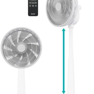 Duux Whisper 2 Standventilator Leise - Sparsamer DC-Motor mit 26 Geschwindigkeiten - Ventilator Höhenverstellbar (73-95cm) - Horizontale + Vertikale Oszillation - Weiß
