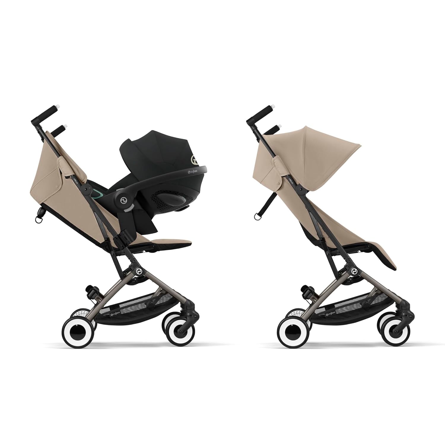 CYBEX Gold Kinderwagen Libelle mit One-Pull Harness, Von ca. 6 Monaten bis ca. 4 Jahre (max. 22 kg), Ultraleicht (nur 6 kg), Almond Beige (Beige mit taupefarbenem Rahmen) – Bild 12