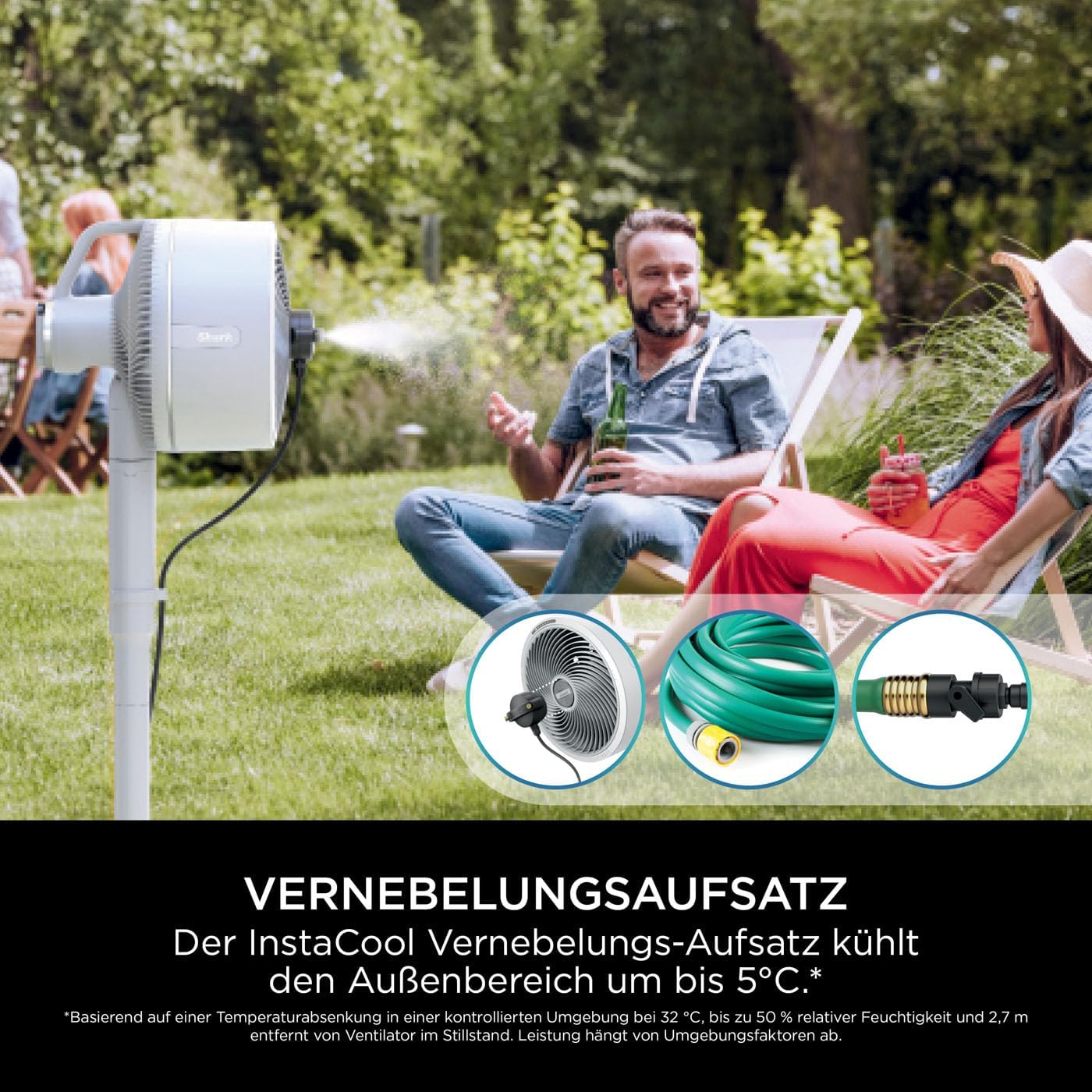 Shark FlexBreeze Ventilator Leise, Hybrid Ventilator Kabelgebunden & Kabellos, Tragbar, für Innen- und Außenbereich, UV- & Wasserbeständig, Ultraleistungsstark, Ultraleise, Weiß FA220EU – Bild 11