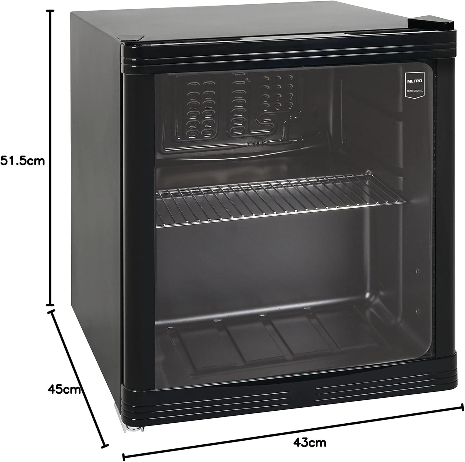 METRO Professional Mini-Kühlschrank GPC1088, 88 L, 1.052 kWh/24h, 3 Edelstahl-Drahtböden, schwarz – Bild 31