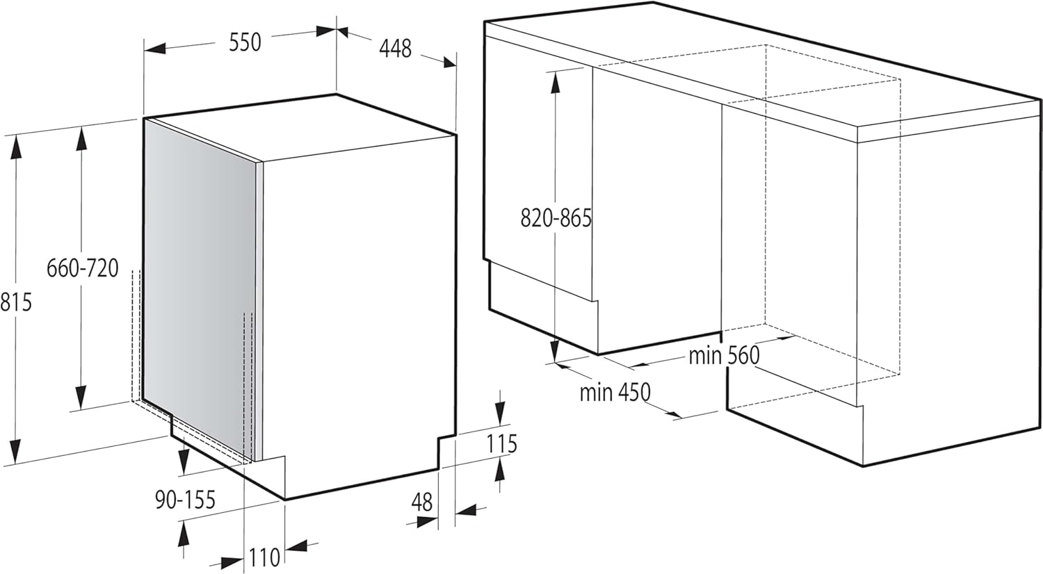 Gorenje GI 520 E15X Teilintegrierbarer Geschirrspüler / 45cm / 9 Maßgedecke / 5 Programme / 1h Reinigungsprogramm / höhenverstellbarer Oberkorb / vollständiger Überlaufschutz, Eingebaut, Edelstahl – Bild 3