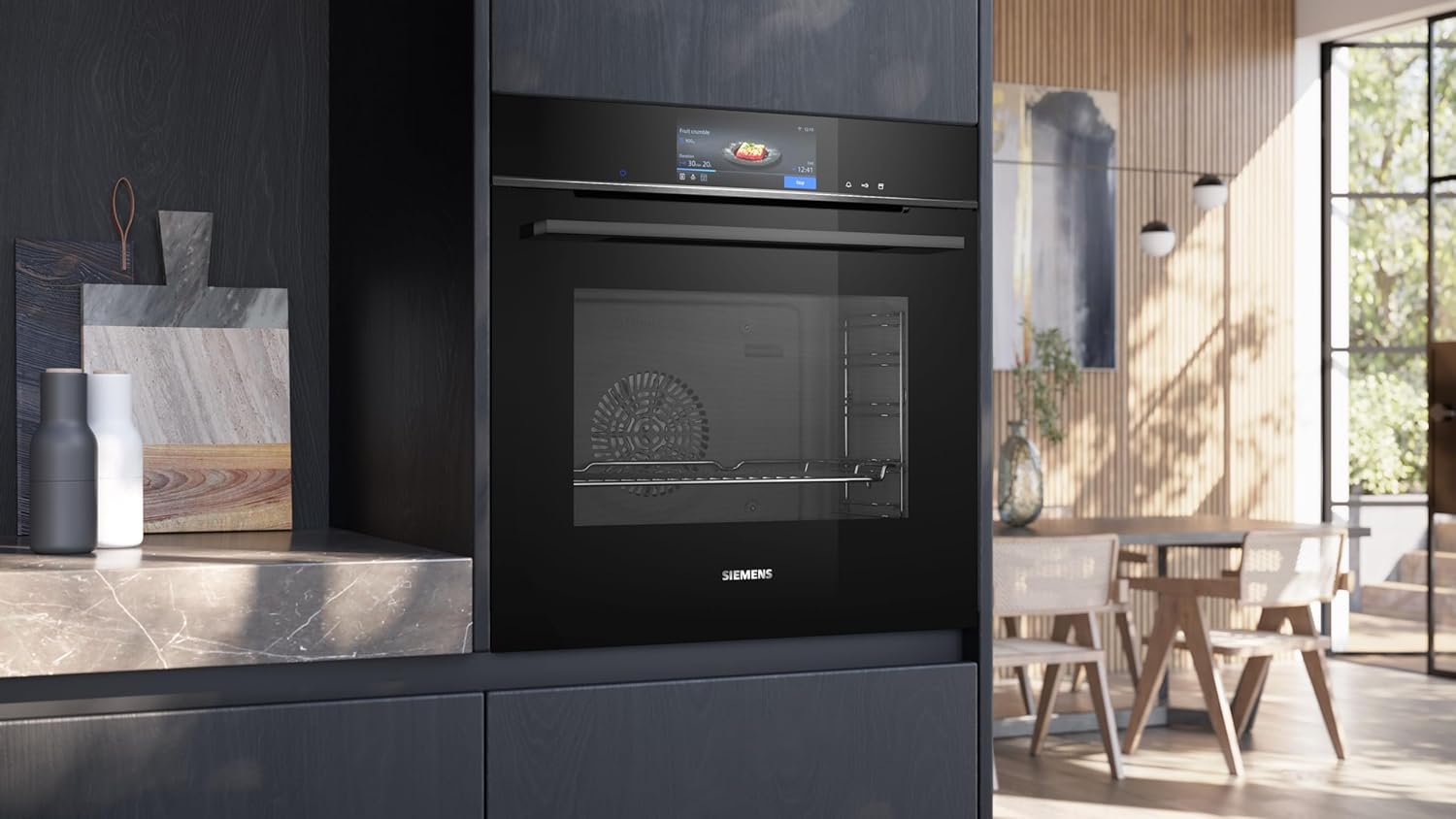 Siemens HB778G3B1,Q700 Smarter Einbau-Backofen, 60 x 60 cm, Made in Germany, Pyrolyse & Hydrolyse Selbstreinigung, Bratenthermometer, Air Fry, Backautomatik, Farbiger Touchscreen, 4D Heißluft, Schwarz – Bild 16