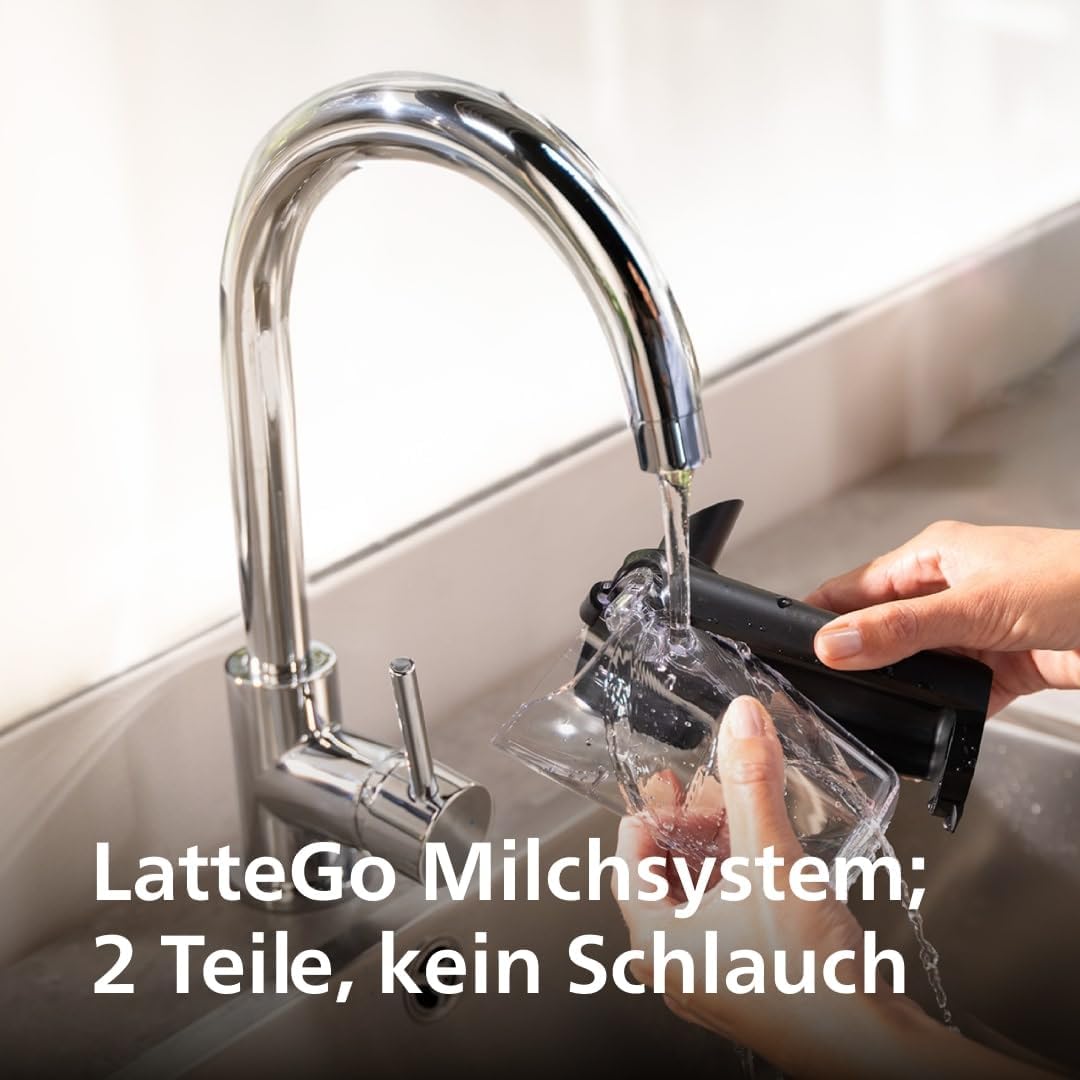 Philips Serie 5500 Kaffeevollautomat – LatteGo Milchsystem, 20 heiße und kalte Kaffeespezialitäten, 40% leiser mit SilentBrew, QuickStart, Grau (EP5544/50) – Bild 9