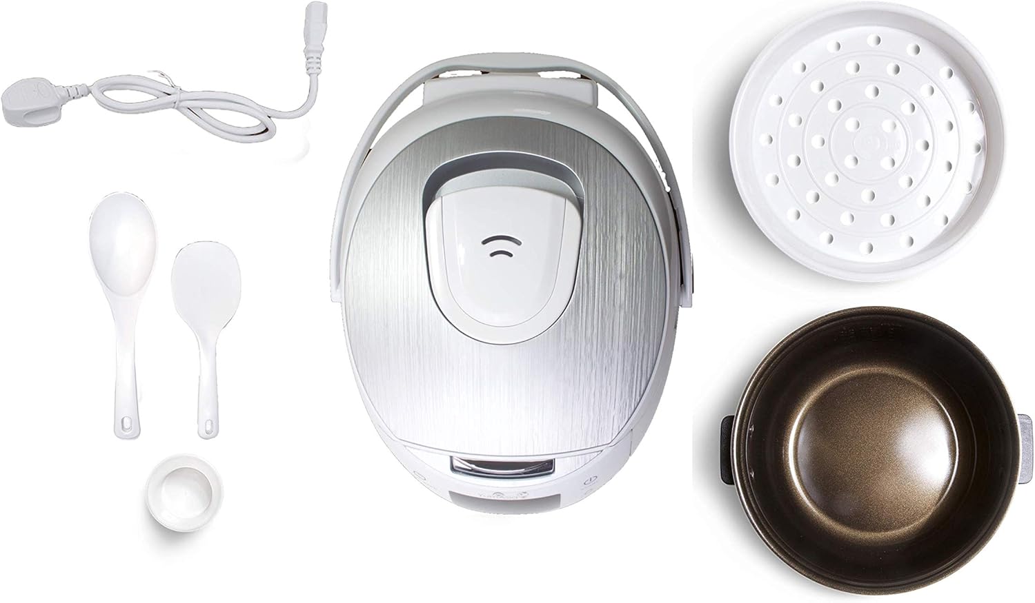Yum Asia Sakura Reiskocher mit Keramikschale und Advanced Fuzzy Logic (8 Tassen, 1,5 Liter), 6 Reiskochfunktionen, 6 Multikocherfunktionen, Motouch LED-Display, 220-240V EU (schwarz und silber) – Bild 14